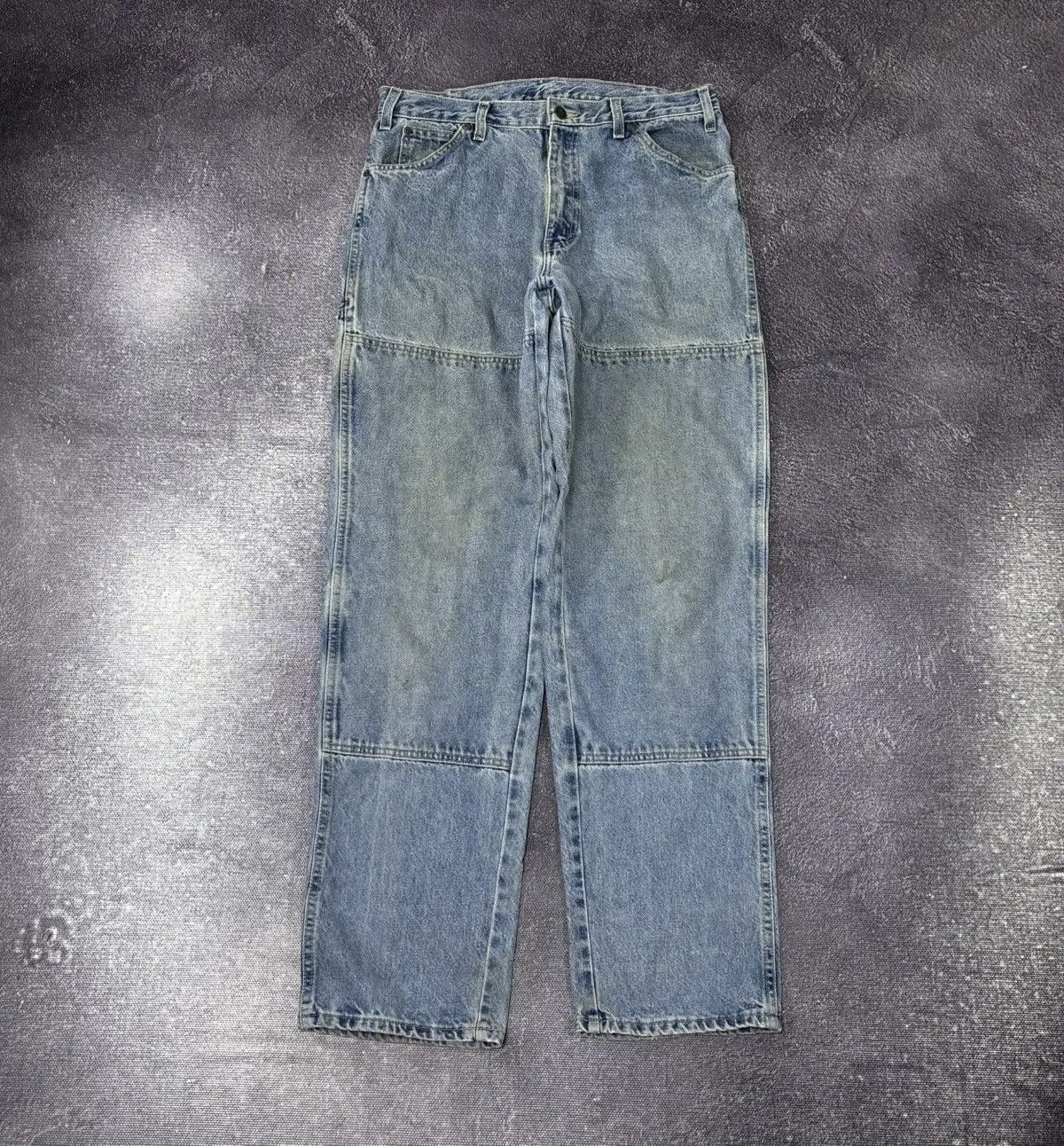 Dickies × Vintage Vintage Dickies Double Knee USA Faded Denim Hype Jeans Size US 32 / EU 48 - 1 Thumbnail