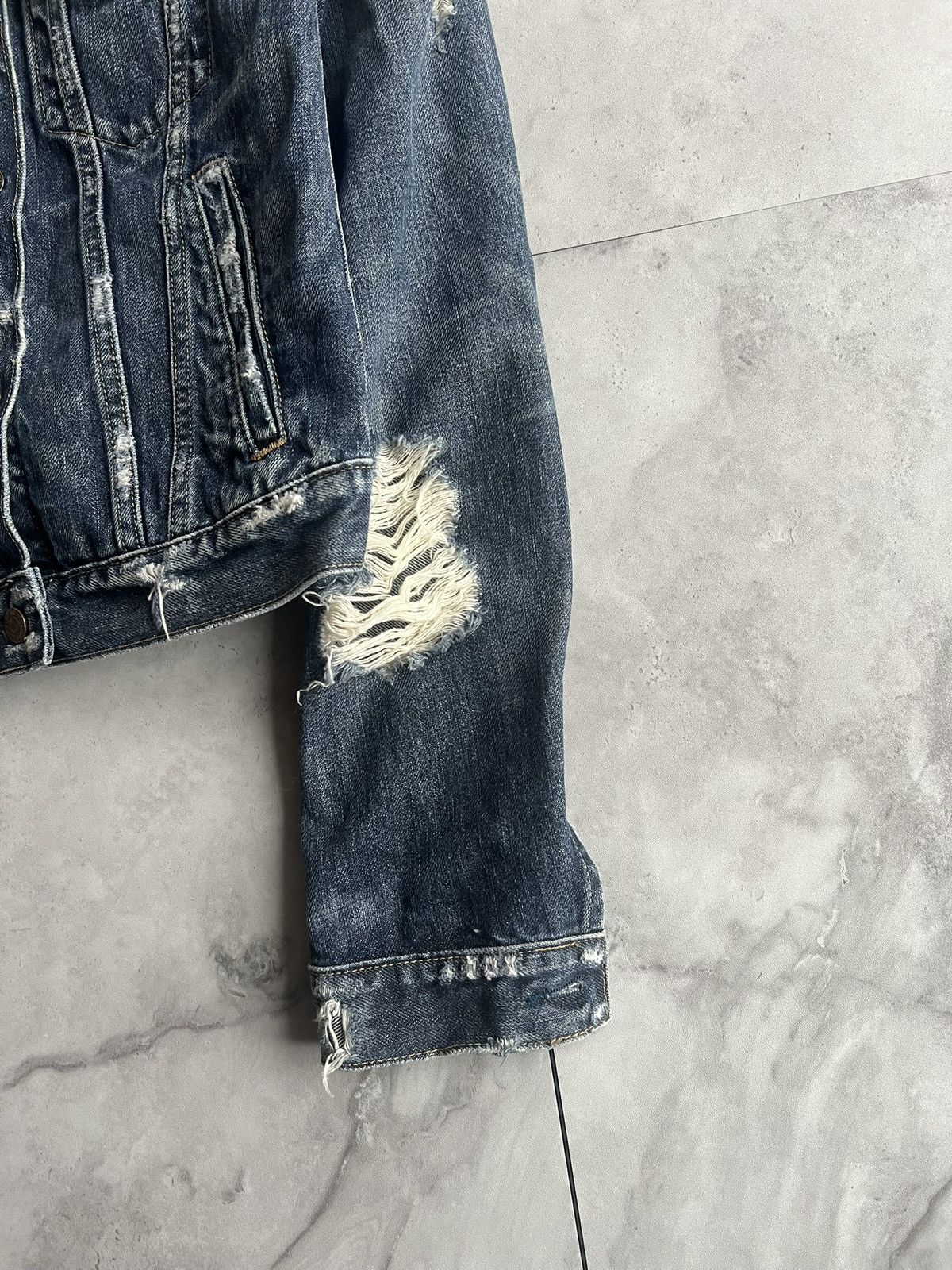 Ralph Lauren Ralph Lauren Denim & Supply Cropped Distressed Denim Jacket Size US XS / EU 42 / 0 - 4 Thumbnail