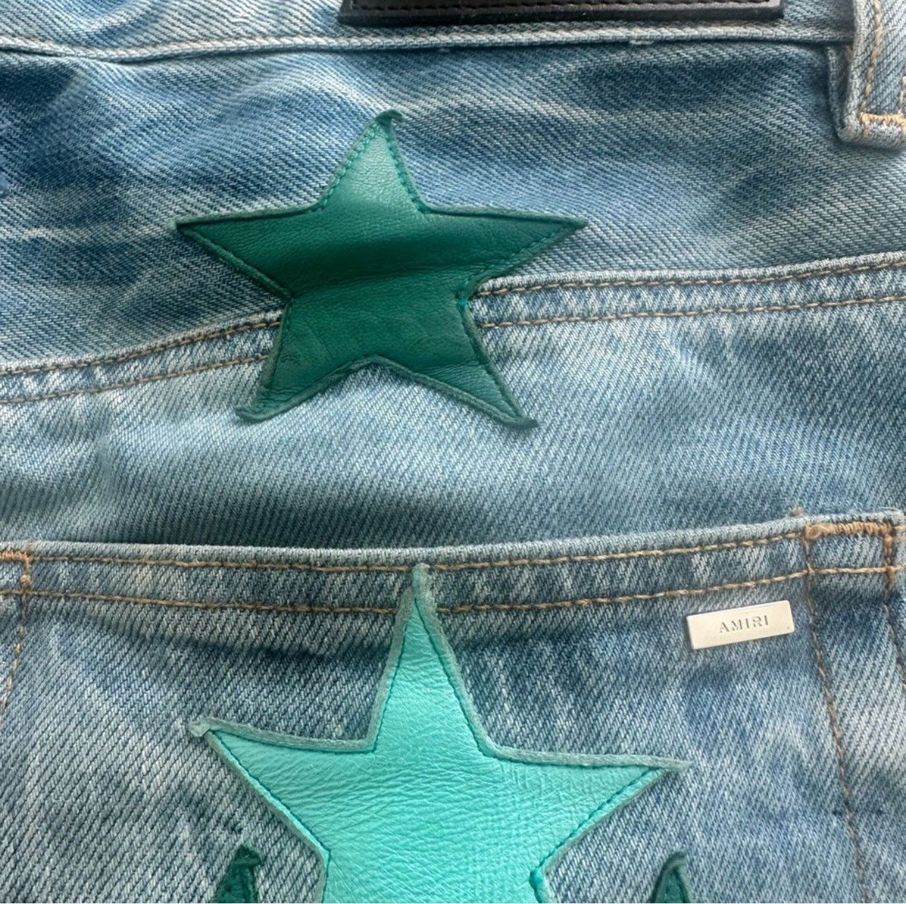 Amiri Amiri Chemist Leather Star Blue Jeans Size US 30 / EU 46 - 6 Thumbnail