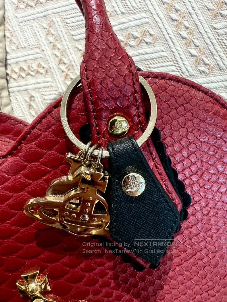 Vivienne Westwood Vivienne Westwood size os Burgundy heart-shaped snake-patte Size ONE SIZE - 4 Thumbnail