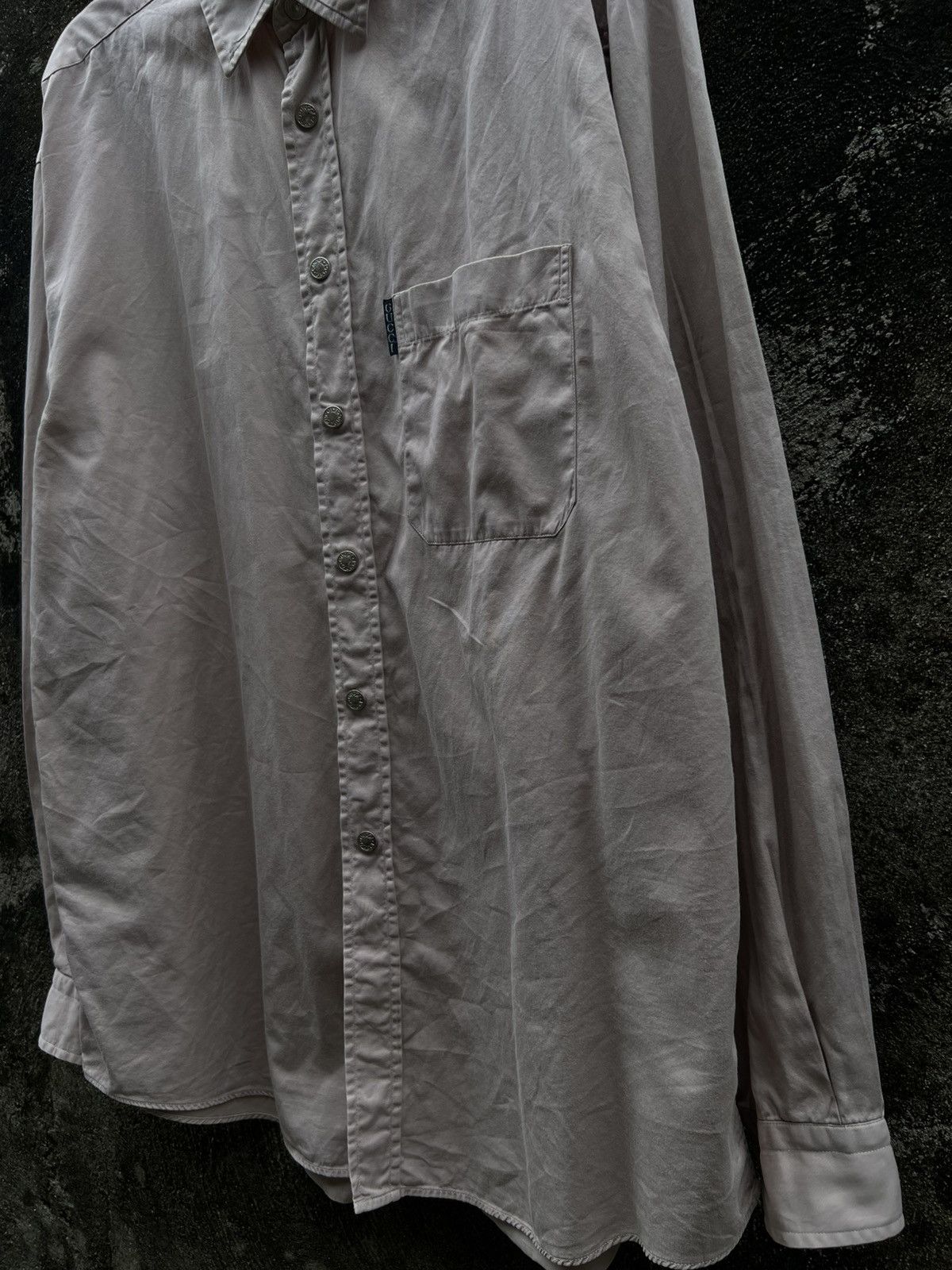 Gucci × Vintage Vintage Gucci Shirts Silver Button up Size US L / EU 52-54 / 3 - 4 Thumbnail