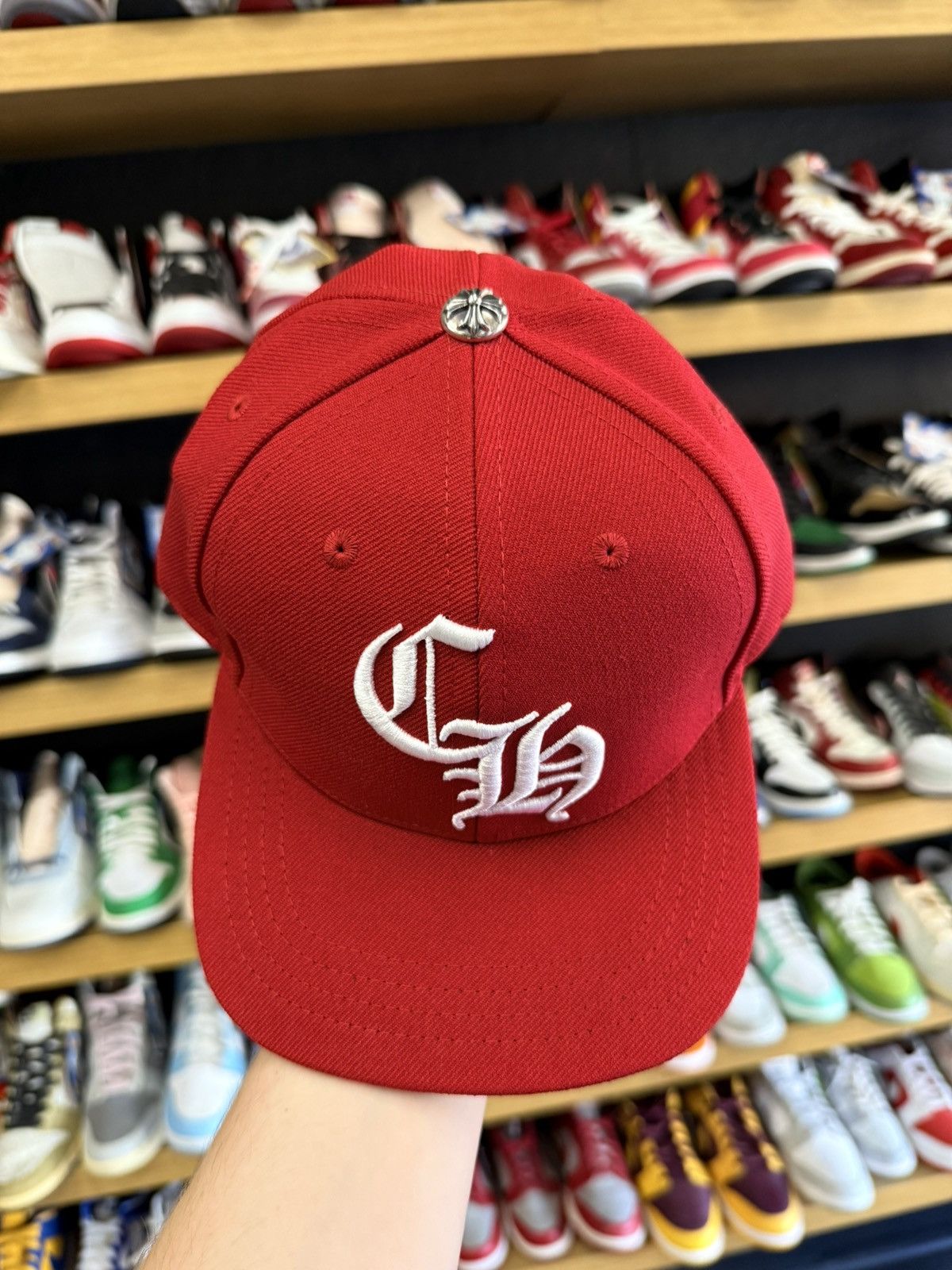 Chrome Hearts Chrome Hearts Red Baseball Hat Size ONE SIZE - 3 Thumbnail