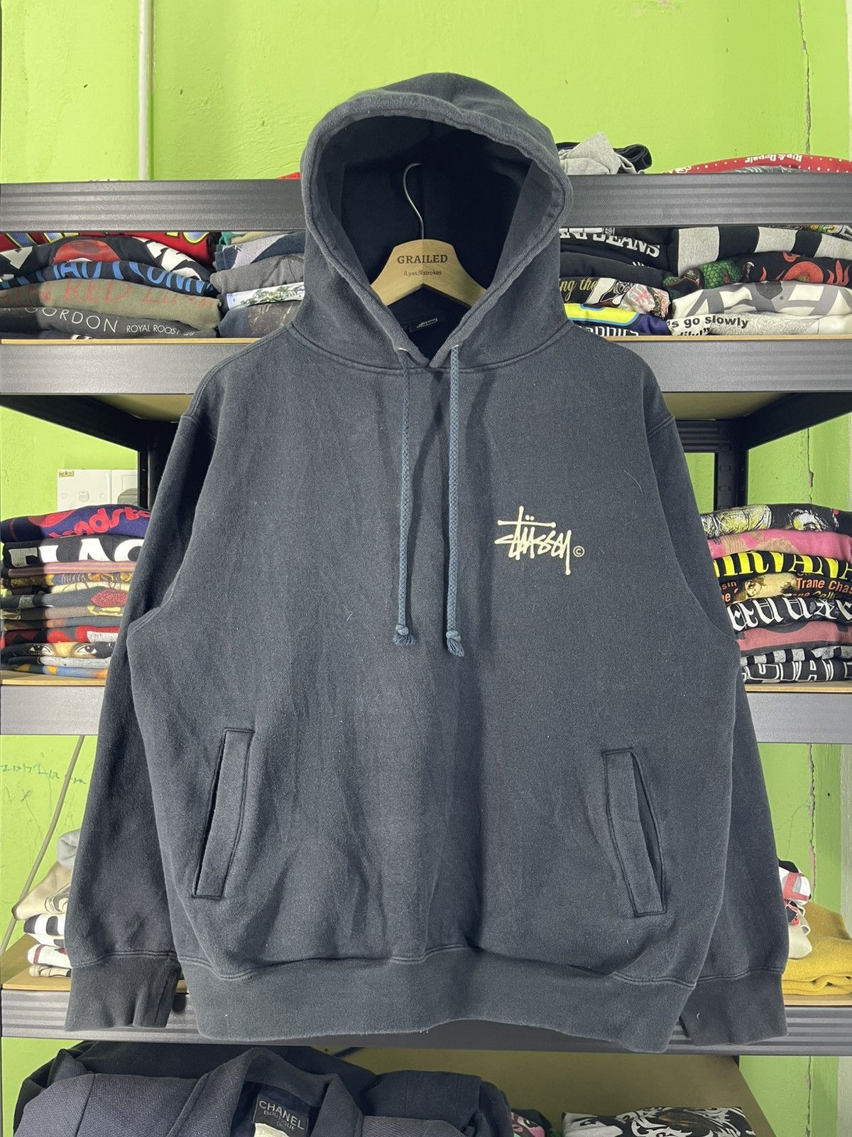 Stussy 2000's Vintage Stussy Pigment Dyed Hoodie Blue Black Size US M / EU 48-50 / 2 - 3 Thumbnail