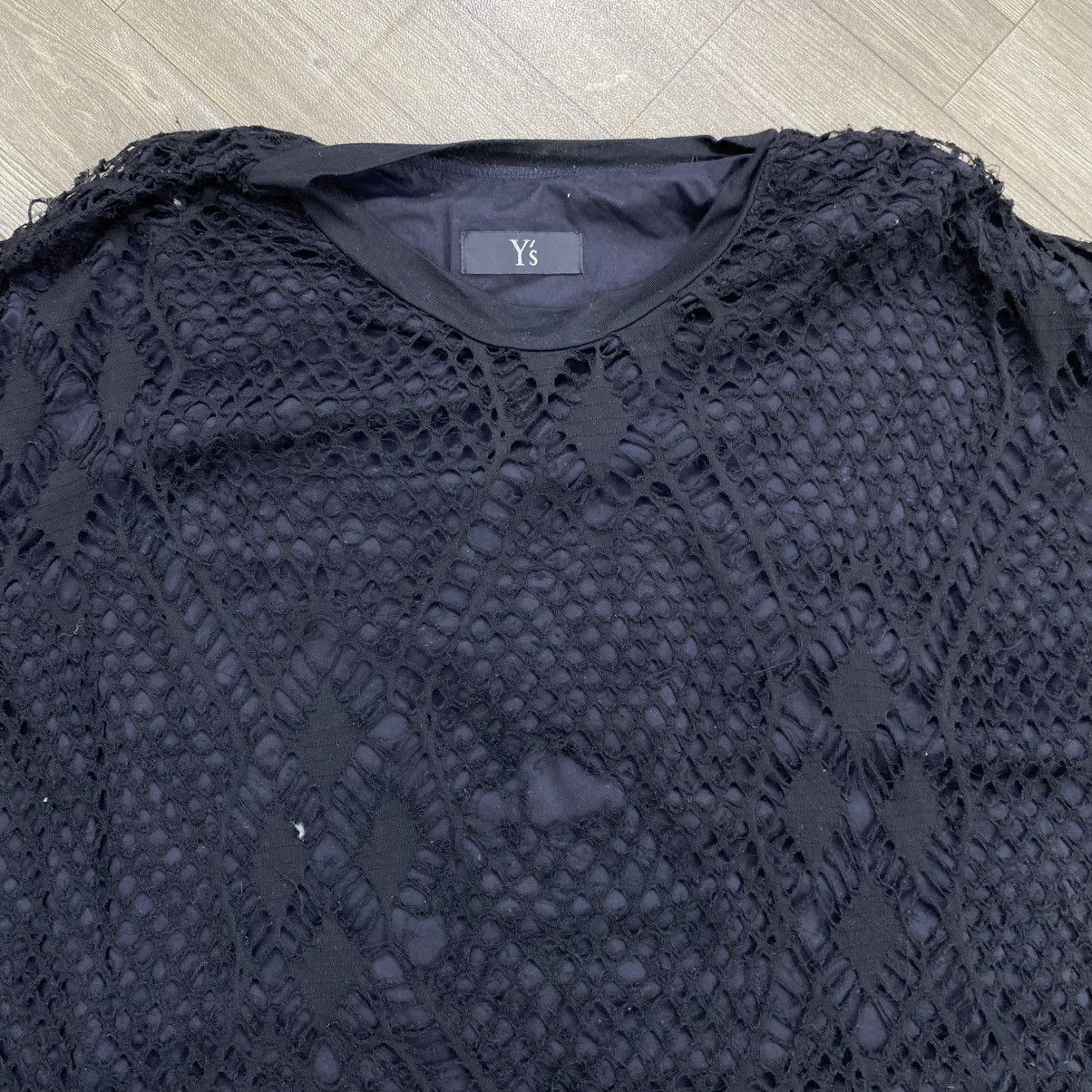 Yohji Yamamoto 2000s Y’s by Yohji Yamamoto Japan Knit Mesh Overlay T-Shirt Size US M / EU 48-50 / 2 - 3 Thumbnail