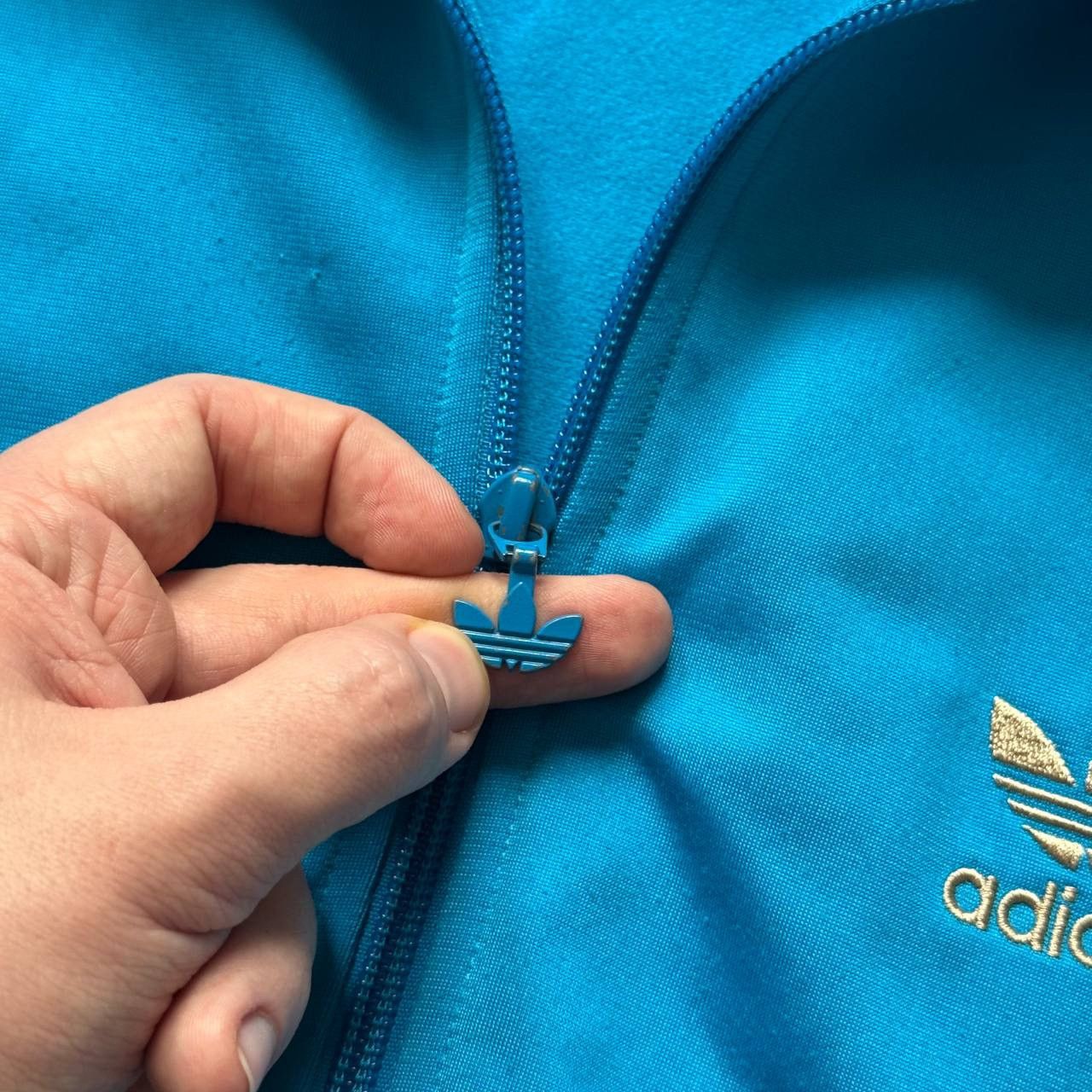 Adidas Vintage 3 Stripes Big Logo Track Jacket Adidas Blue Size US S / EU 44-46 / 1 - 9 Thumbnail