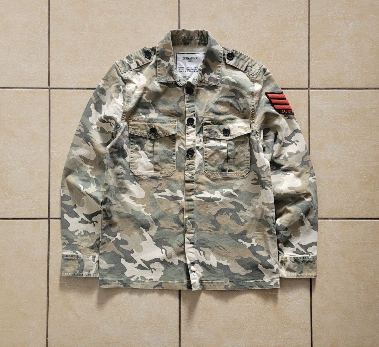 Zadig&Voltaire womens camo military multipocket shirt jacket