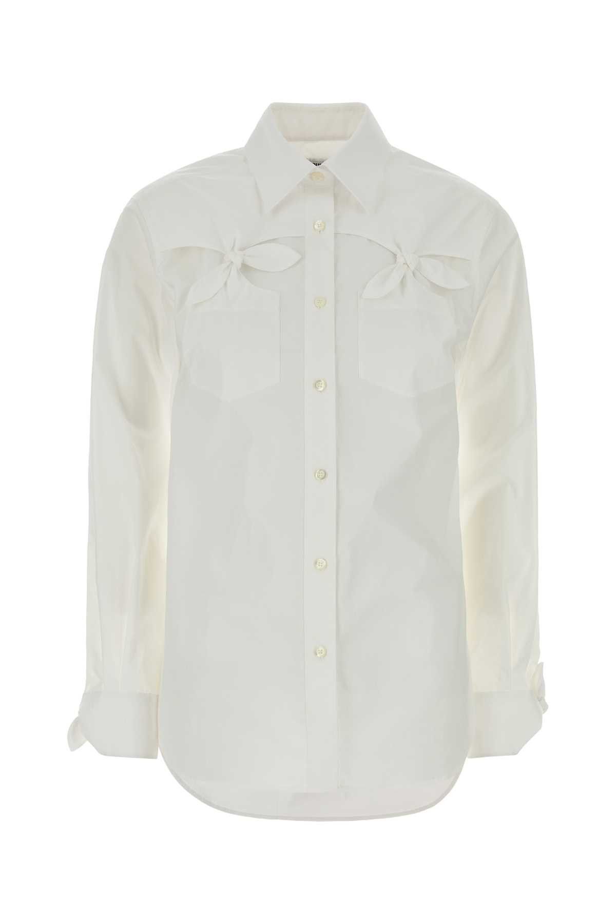 Moschino White Stretch Poplin Shirt Size M / US 6-8 / IT 42-44 - 1 Thumbnail
