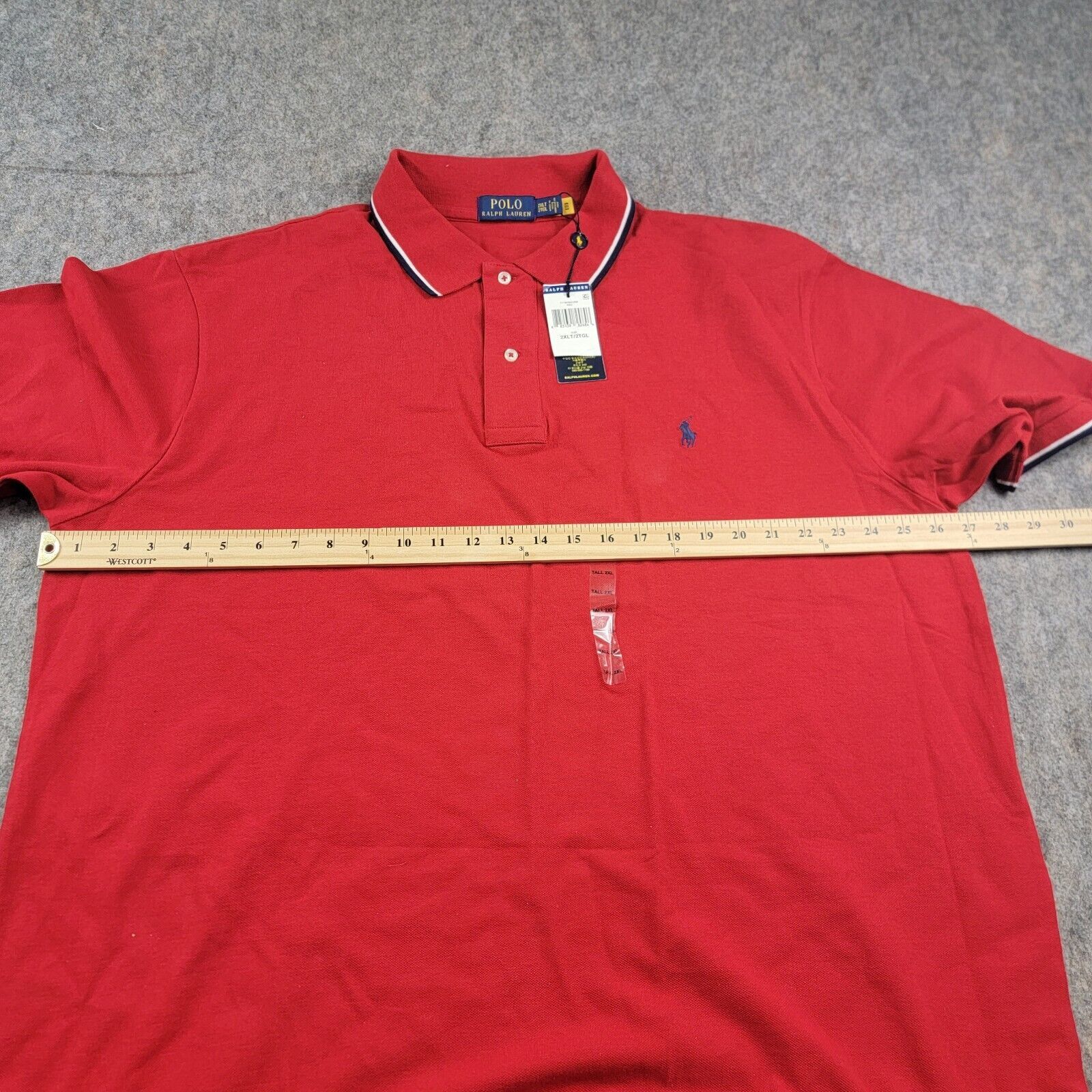 Polo Ralph Lauren Polo Ralph Lauren Tipped Collar Polo Shirt 2XLT Custom Slim Size US XXL / EU 58 / 5 - 4 Thumbnail