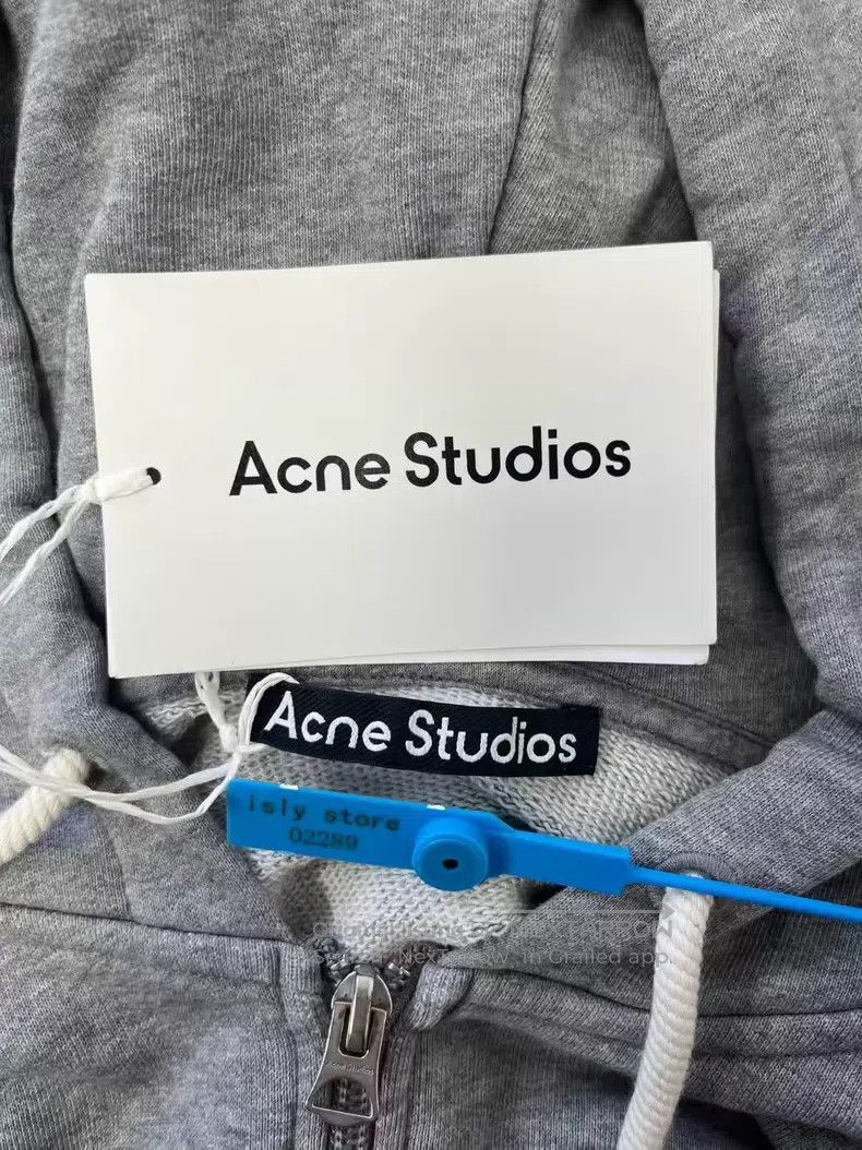 Acne Studios Acne Studios Drawstring hooded zip-up sweatshirt, gray Size US XS / EU 42 / 0 - 4 Thumbnail