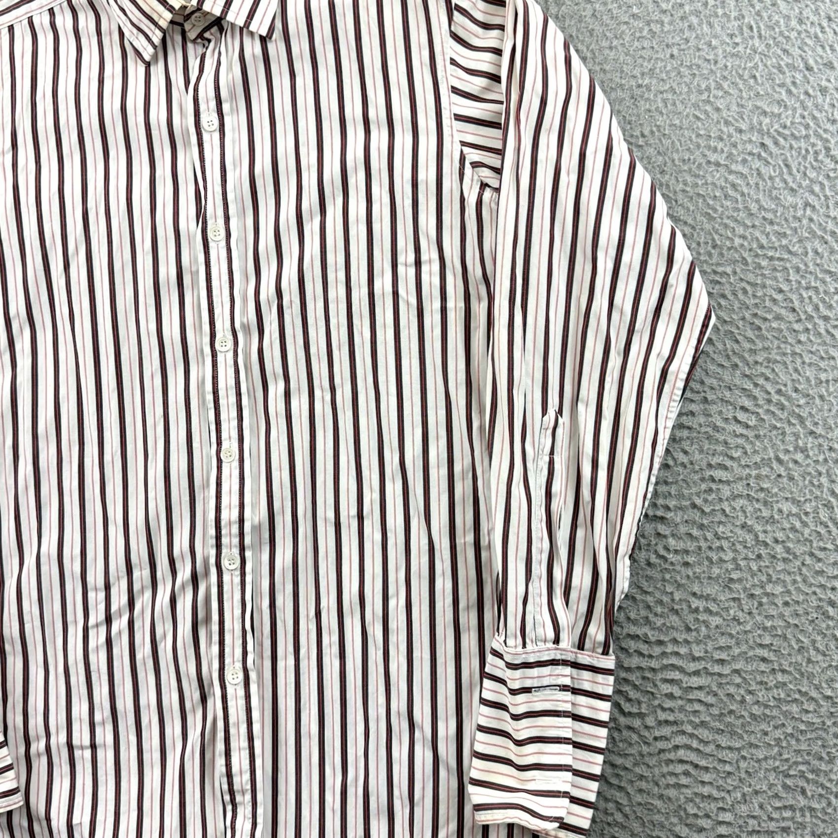 Vintage VINTAGE Hilditch & Key Shirt Mens Medium White Striped Button Down French Cuff Preppy Size US L / EU 52-54 / 3 - 5 Thumbnail