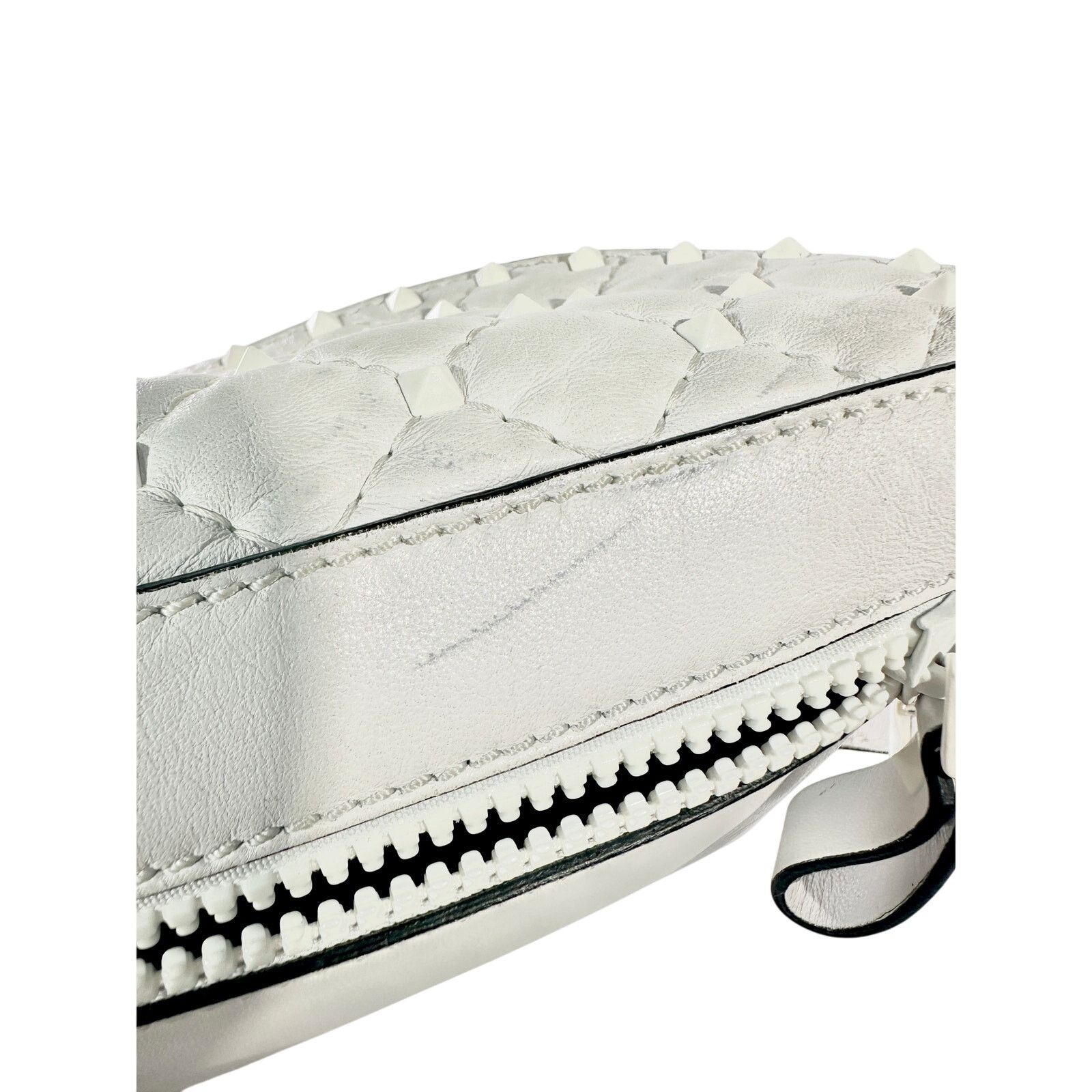 Valentino VALENTINO GARAVANI Leather Rockstud Spike Belt Bag White Size ONE SIZE - 5 Thumbnail