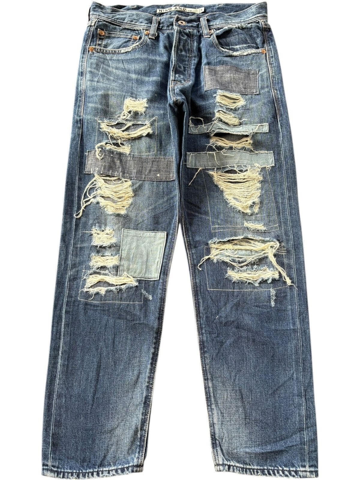 Dsquared2 Vintage Japanese Brand Patchwork Selvedge Jeans Size 30" / US 8 / IT 44 - 1 Thumbnail