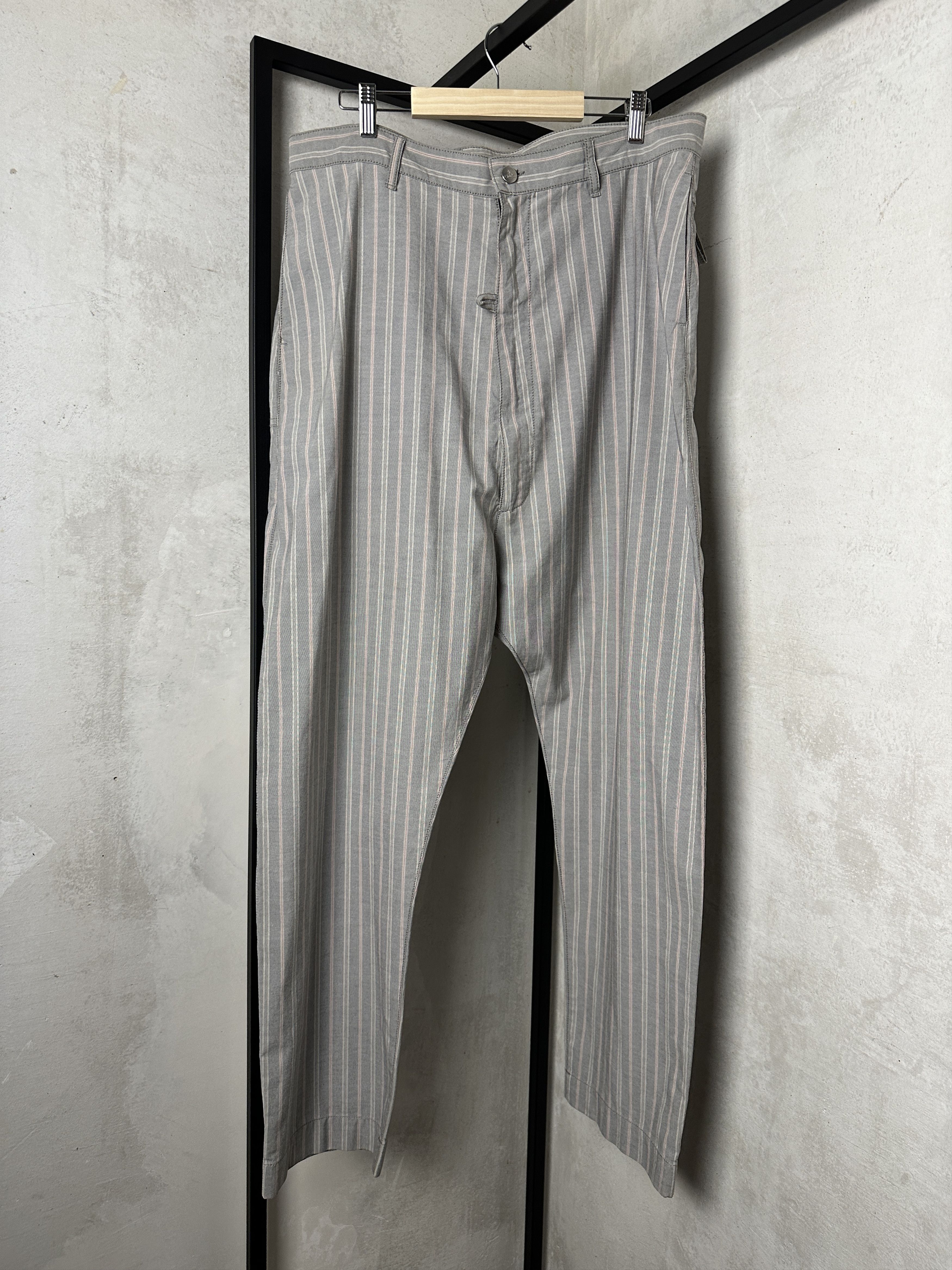 Vivenne Westwood Man High Waist Grey Striped Pants