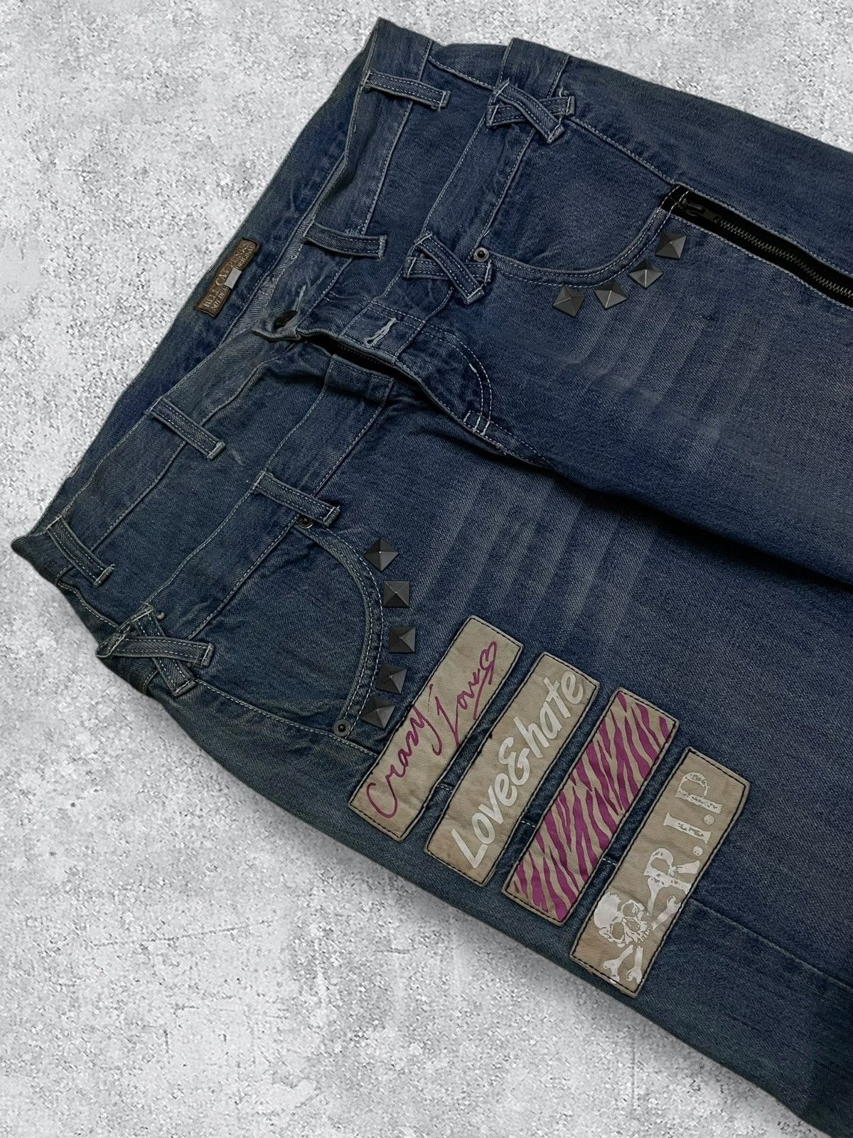 Japanese Brand Vintage Japan 90’s Hellcat Punks Not Dead Voidz Spike Denim Size US 32 / EU 48 - 5 Thumbnail