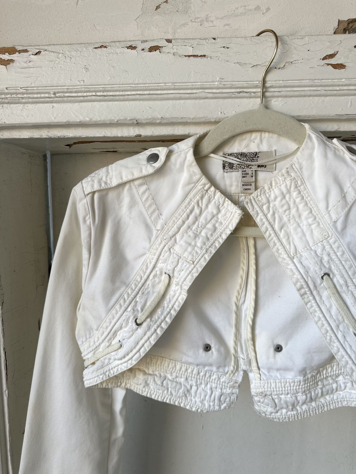 20471120 × Beauty Beast × Vintage Vintage White Cropped Jacket Size S / US 4 / IT 40 - 3 Thumbnail