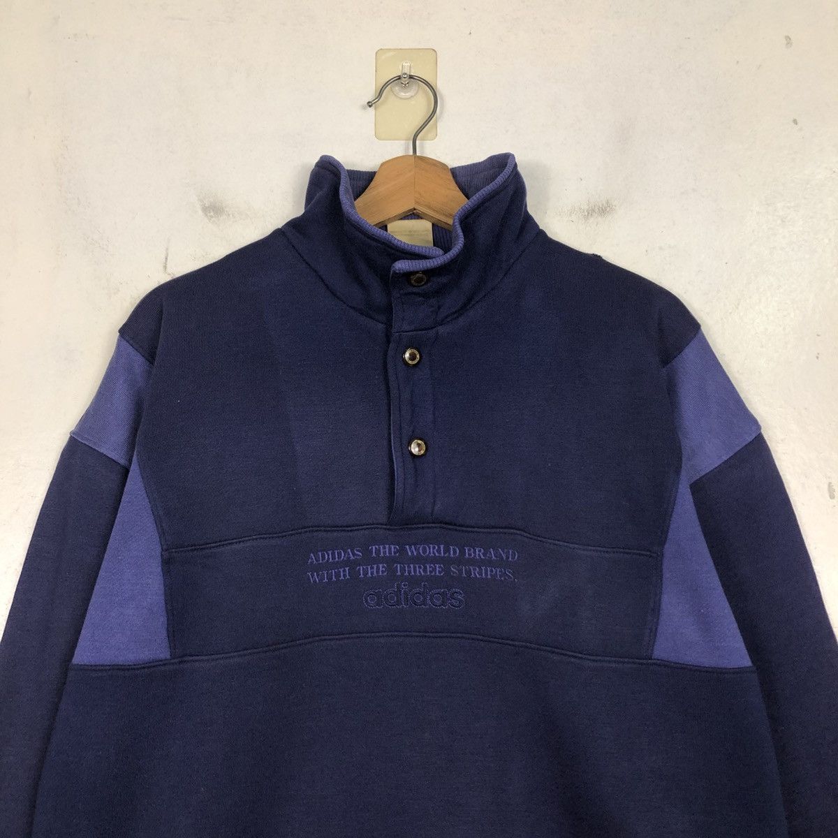 Adidas 📌Vintage Adidas Sweatshirt Half Button Anorak Big Logo Size US L / EU 52-54 / 3 - 5 Thumbnail