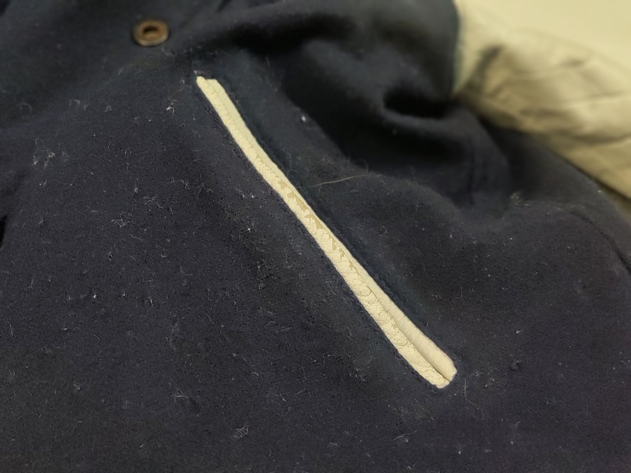 Vintage Vintage 90's Varsity Letterman Dark Blue Wool Bomber Jacket Size US M / EU 48-50 / 2 - 14 Thumbnail