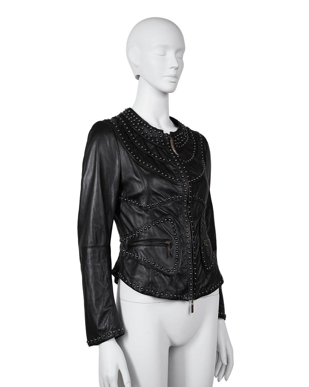 Just Cavalli Just Cavalli Leather Studded Jacket Size M / US 6-8 / IT 42-44 - 3 Thumbnail