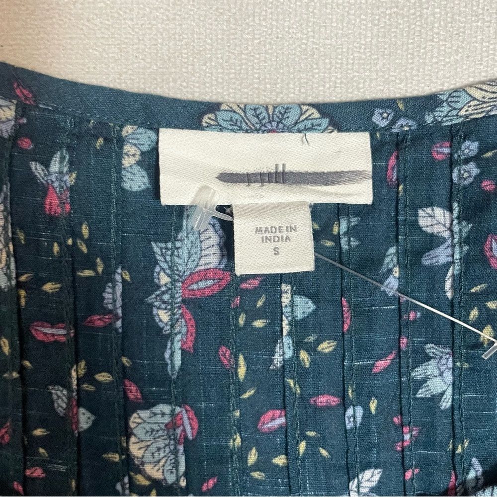 J. Jill New J. Jill Pintucked Floral Cotton Peacock Folkloric Vine Size S / US 4 / IT 40 - 7 Thumbnail