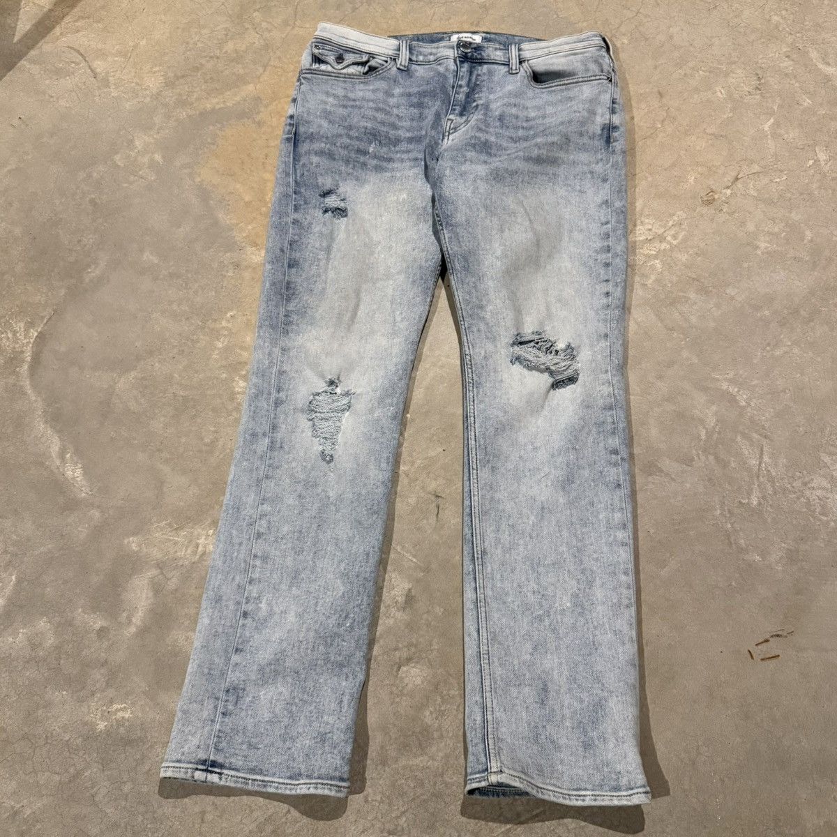 True Religion Vtg True Religion Ricky Faded Distressed Denim Y2K Cyber ERD Size US 34 / EU 50 - 6 Thumbnail