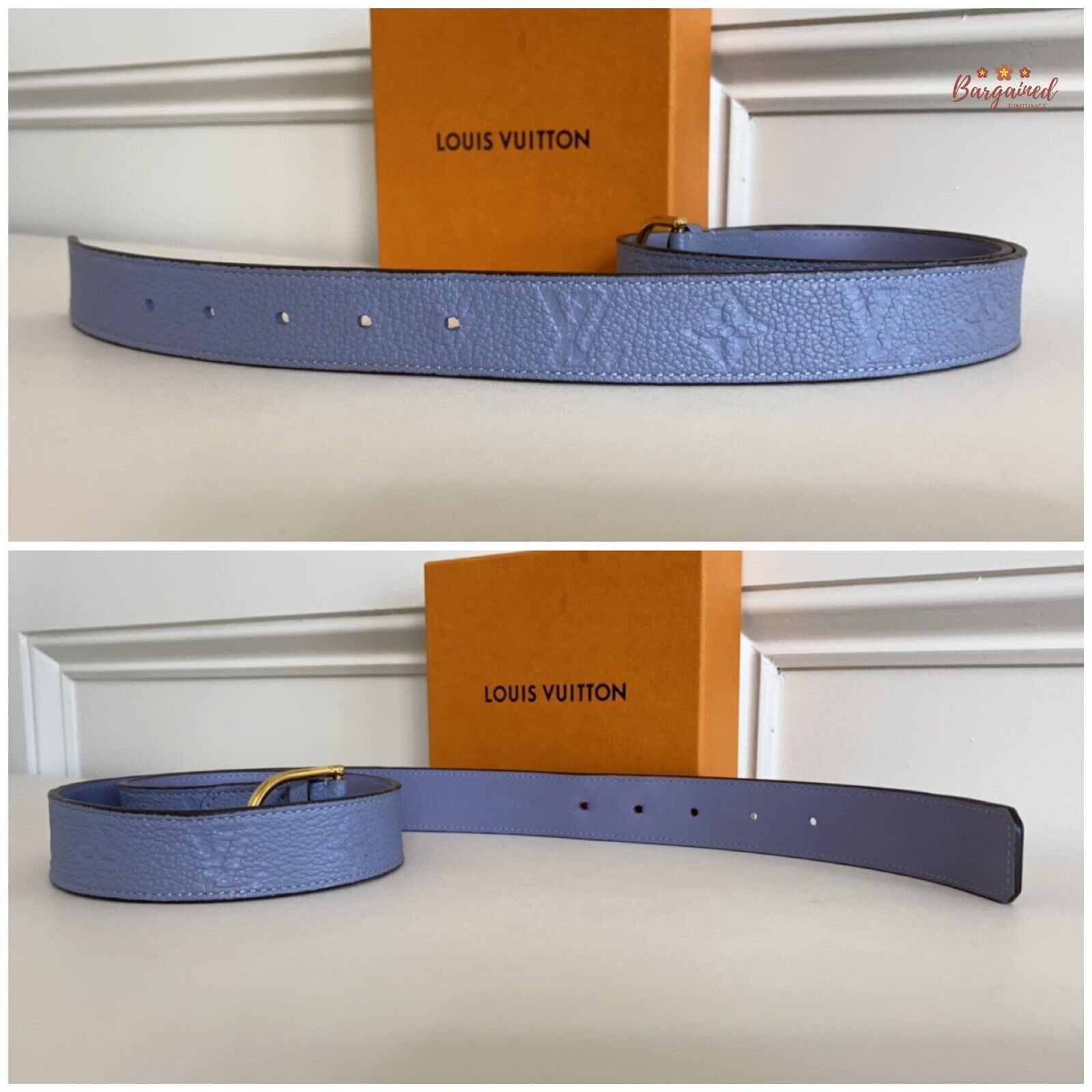 Louis Vuitton Louis Vuitton Blue Monogram Empreinte Leather Sun Belt Size ONE SIZE - 11 Thumbnail