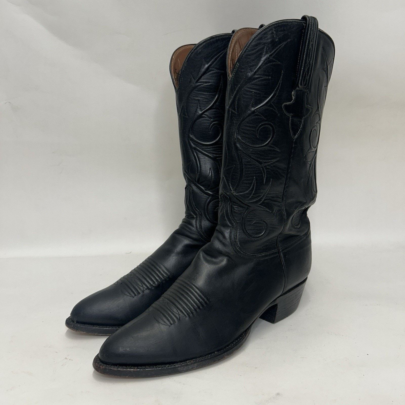 Lucchese Lucchese Handmade Goatskin Vines Cowboy Boots “Black" L1309 Size US 8.5 / EU 41-42 - 3 Thumbnail