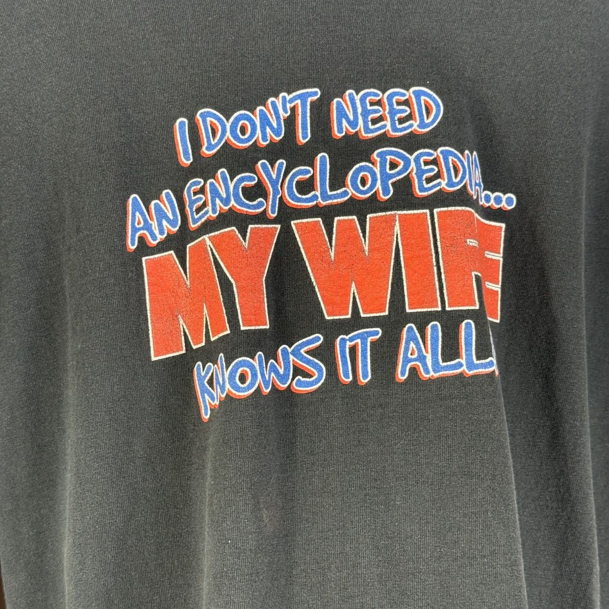 Vintage Fruit Of The Loom Men’s L-S Shirt Funny Graphic My Wife Size US L / EU 52-54 / 3 - 3 Thumbnail