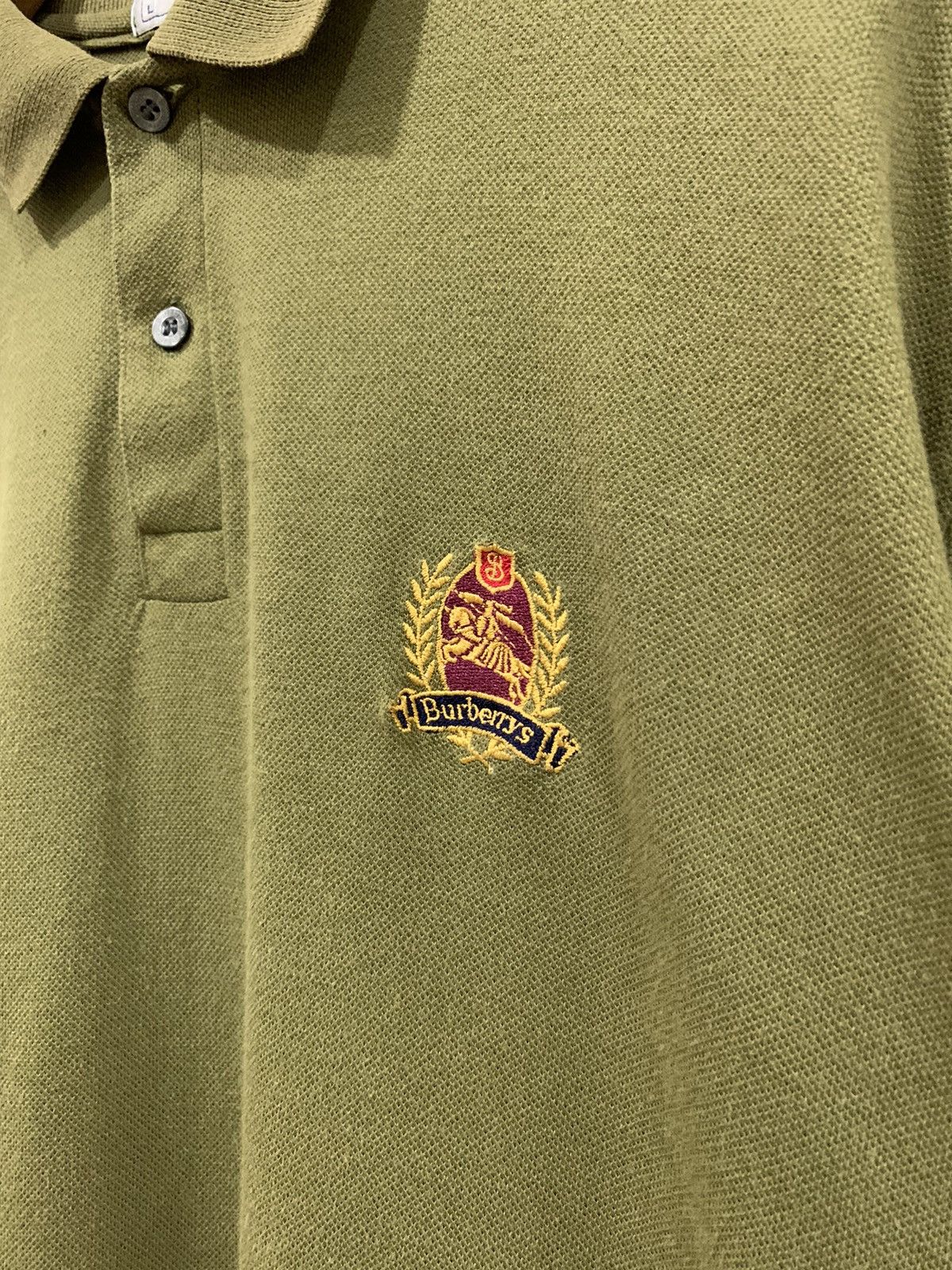 Burberry Vintage Burberrys Made In England Logo Polo Shirt Size US L / EU 52-54 / 3 - 2 Thumbnail