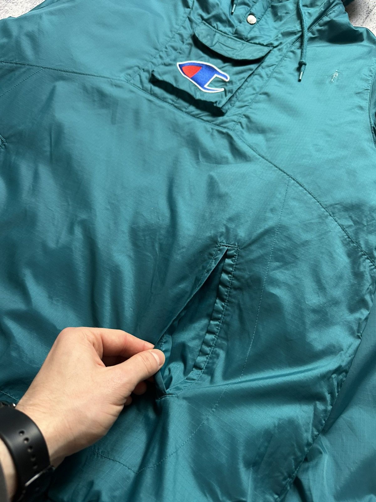 Champion × Supreme SS/18 SUPREME x CHAMPION PULLOVER PARKA JACKET TEAL SIZE M Size US M / EU 48-50 / 2 - 7 Thumbnail