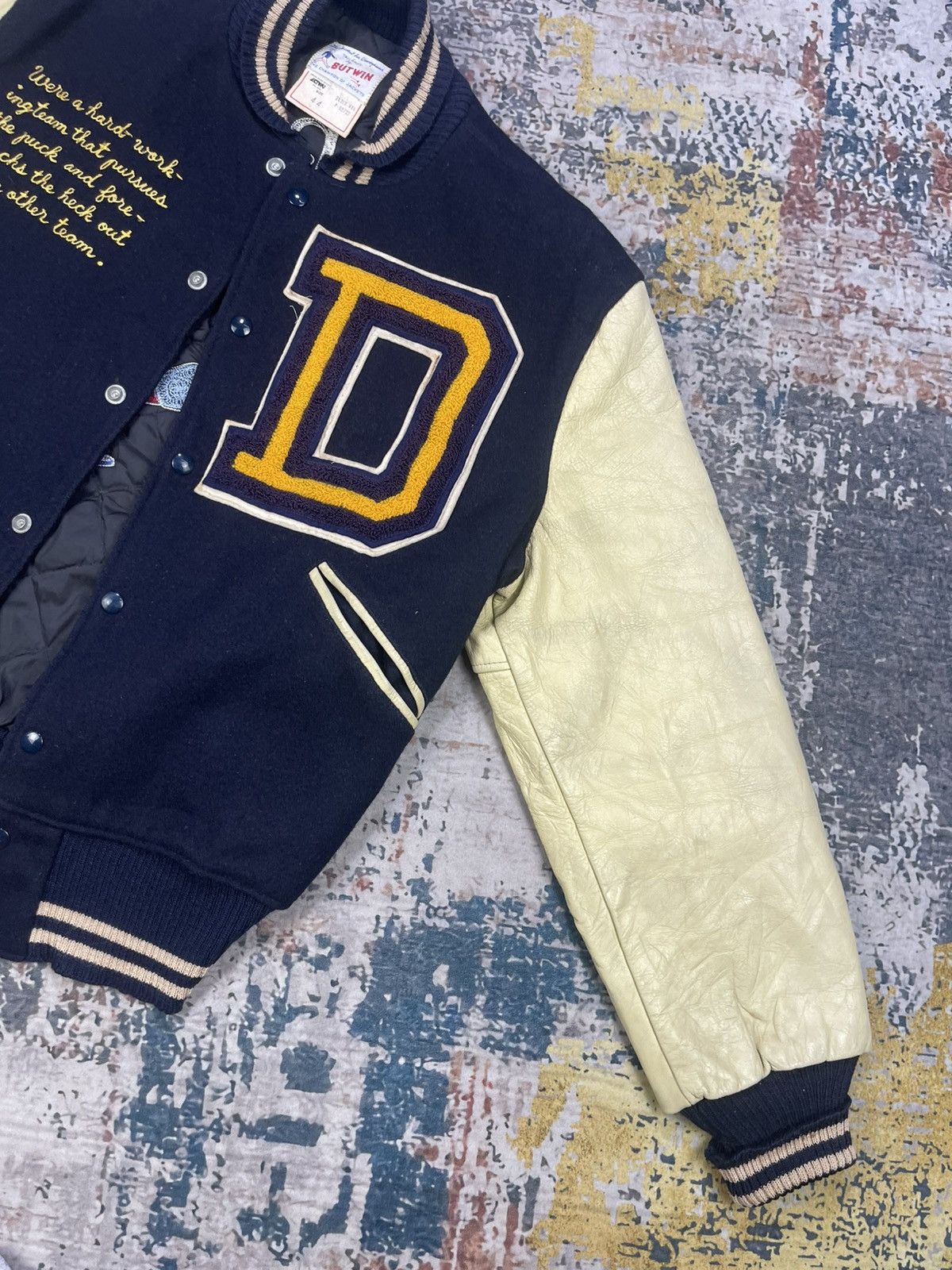 Vintage Vtg 70s Butwin “Droppers Hockey” Varsity Jacket Size US L / EU 52-54 / 3 - 6 Thumbnail