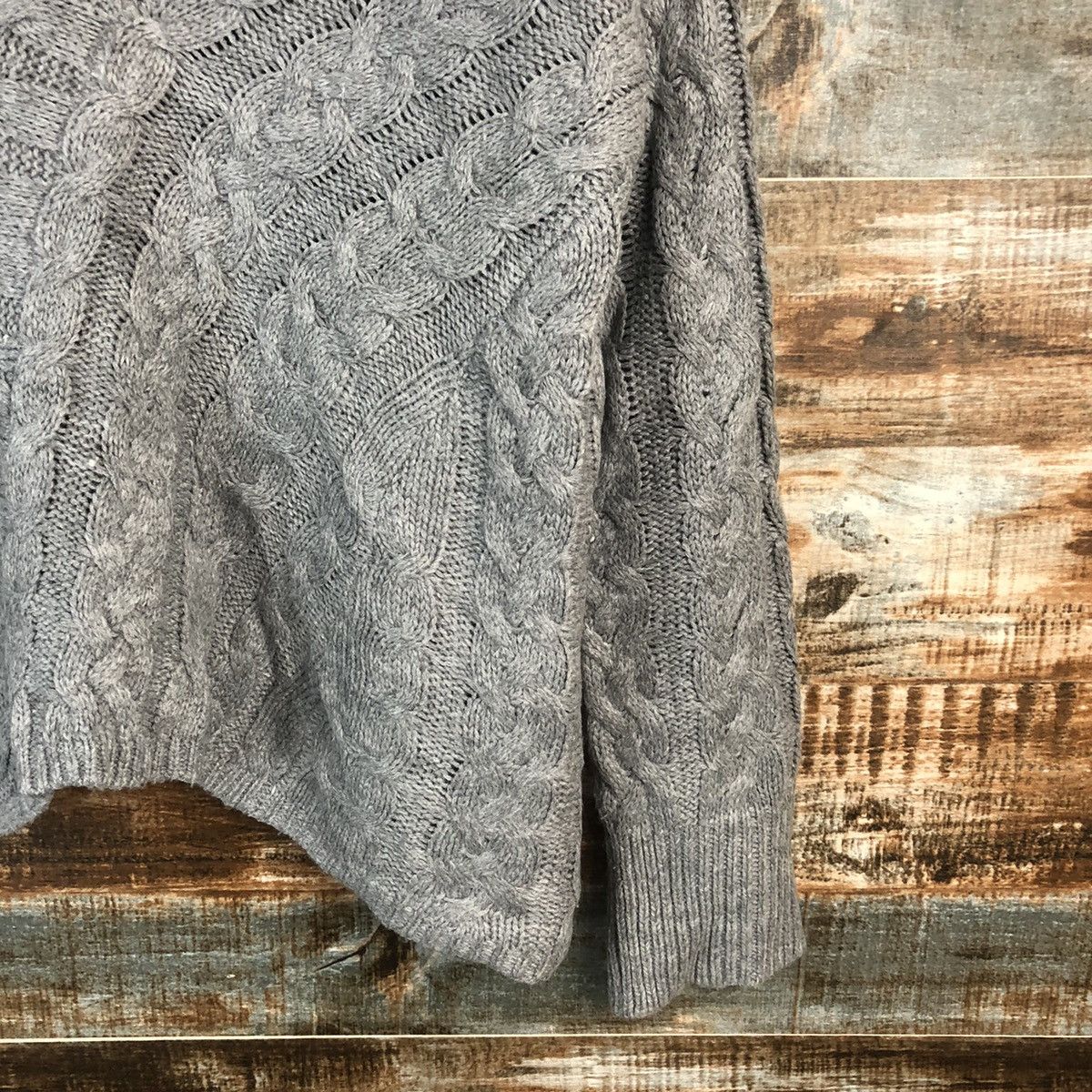 GU × Homespun Knitwear GU japan Grey cable Knitwear #A1787 Size L / US 10 / IT 46 - 8 Thumbnail