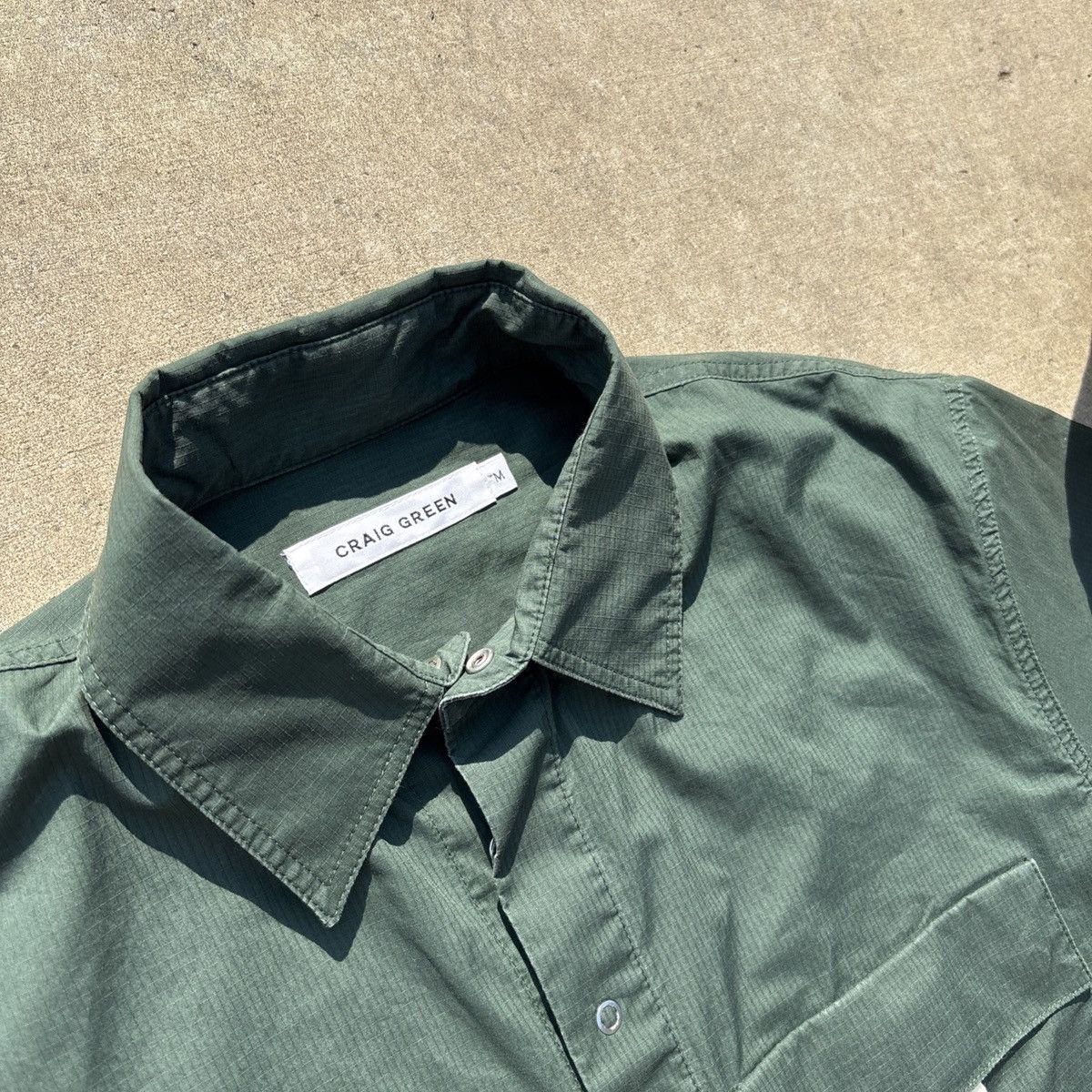 Craig Green Craig Green Ripstop Utility Shirt / Patch Pocket Olive Green Size US M / EU 48-50 / 2 - 4 Thumbnail