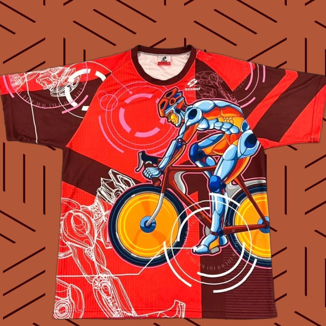 Peter Millar Scudo Shirt Graphic Futuristic Performance Stretch Train XL Cycling Biking Mens Size US XL / EU 56 / 4 - 1 Thumbnail