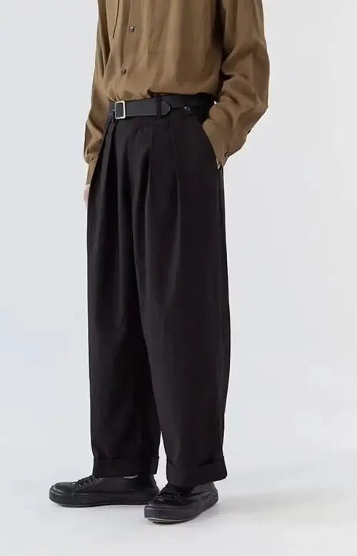 Japanese Brand 20AW Indigo Union Japan Black Minimal Casual Oversized Pants Size US 34 / EU 50 - 4 Thumbnail