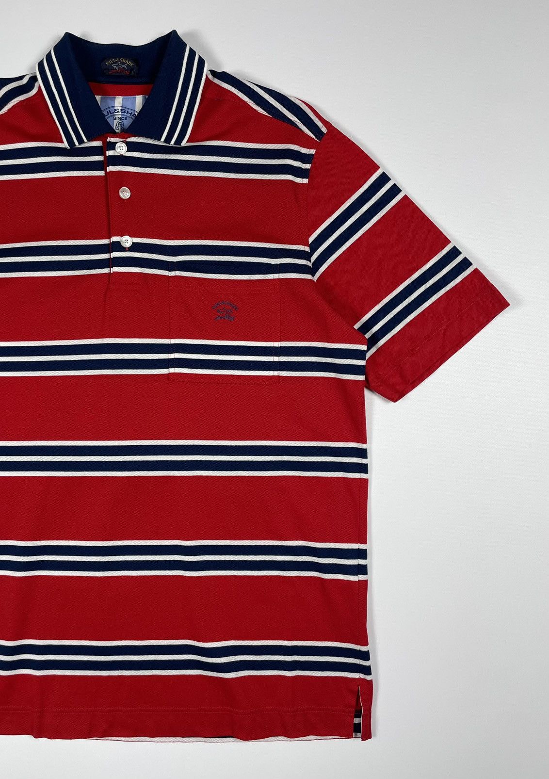 Paul & Shark Vintage Paul & Shark Polo Striped Shirt Size US L / EU 52-54 / 3 - 3 Thumbnail