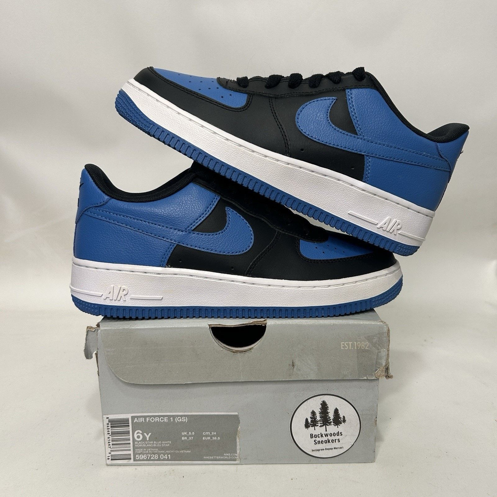 Nike Nike Air Force 1 Low GS “Star Blue” Size US 7.5 / IT 37.5 - 1 Thumbnail