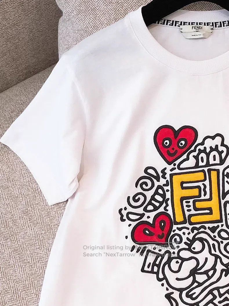 Fendi Fendi Cartoon letter embroidered T-shirt Size M / US 6-8 / IT 42-44 - 3 Thumbnail