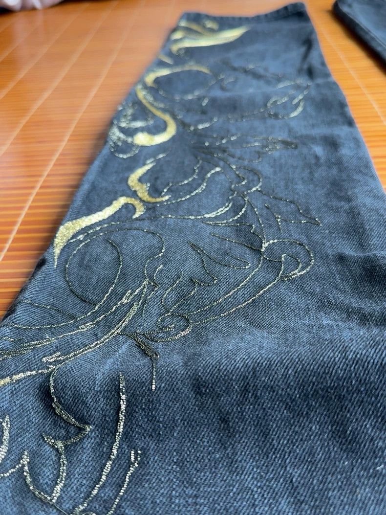 Versace Versace Gold thread embroidered jeans Size US 32 / EU 48 - 6 Thumbnail