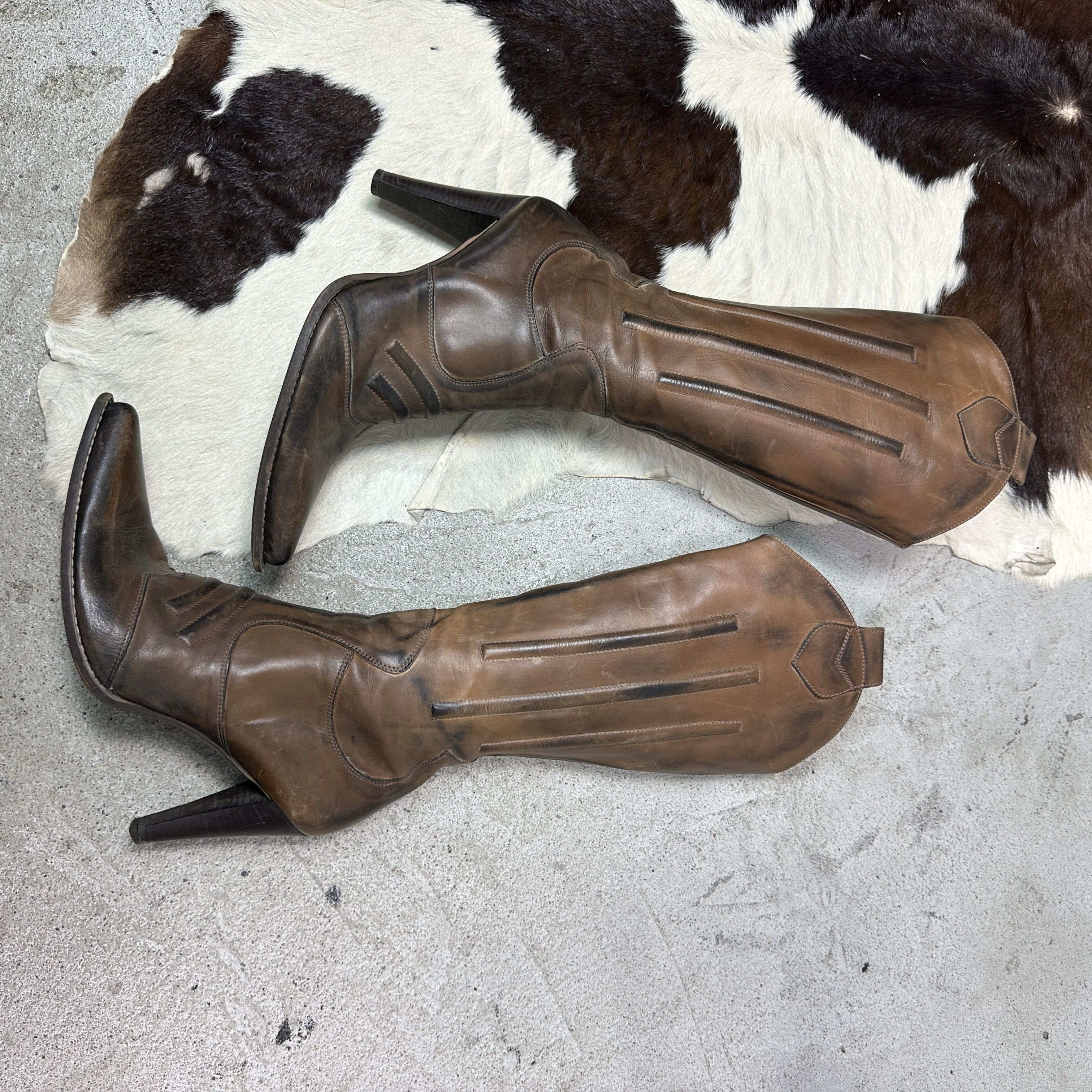 Vintage Vintage Western Pointy Washed Leather Boots Y2K Size US 10 / IT 40 - 6 Thumbnail