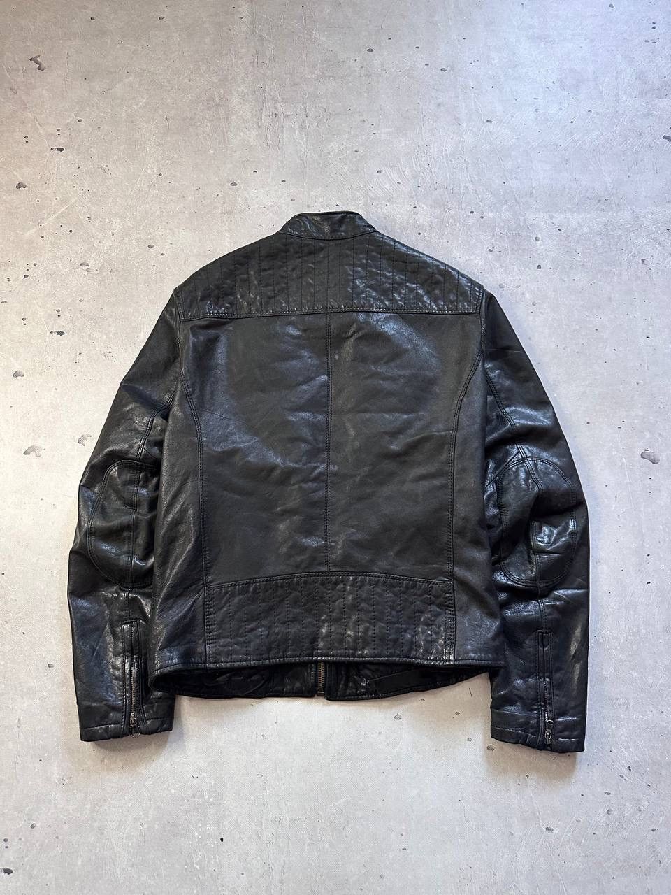 Leather Leonardo Black Leather Biker Jacket Y2K Avant Garde MOTO Size US L / EU 52-54 / 3 - 15 Thumbnail