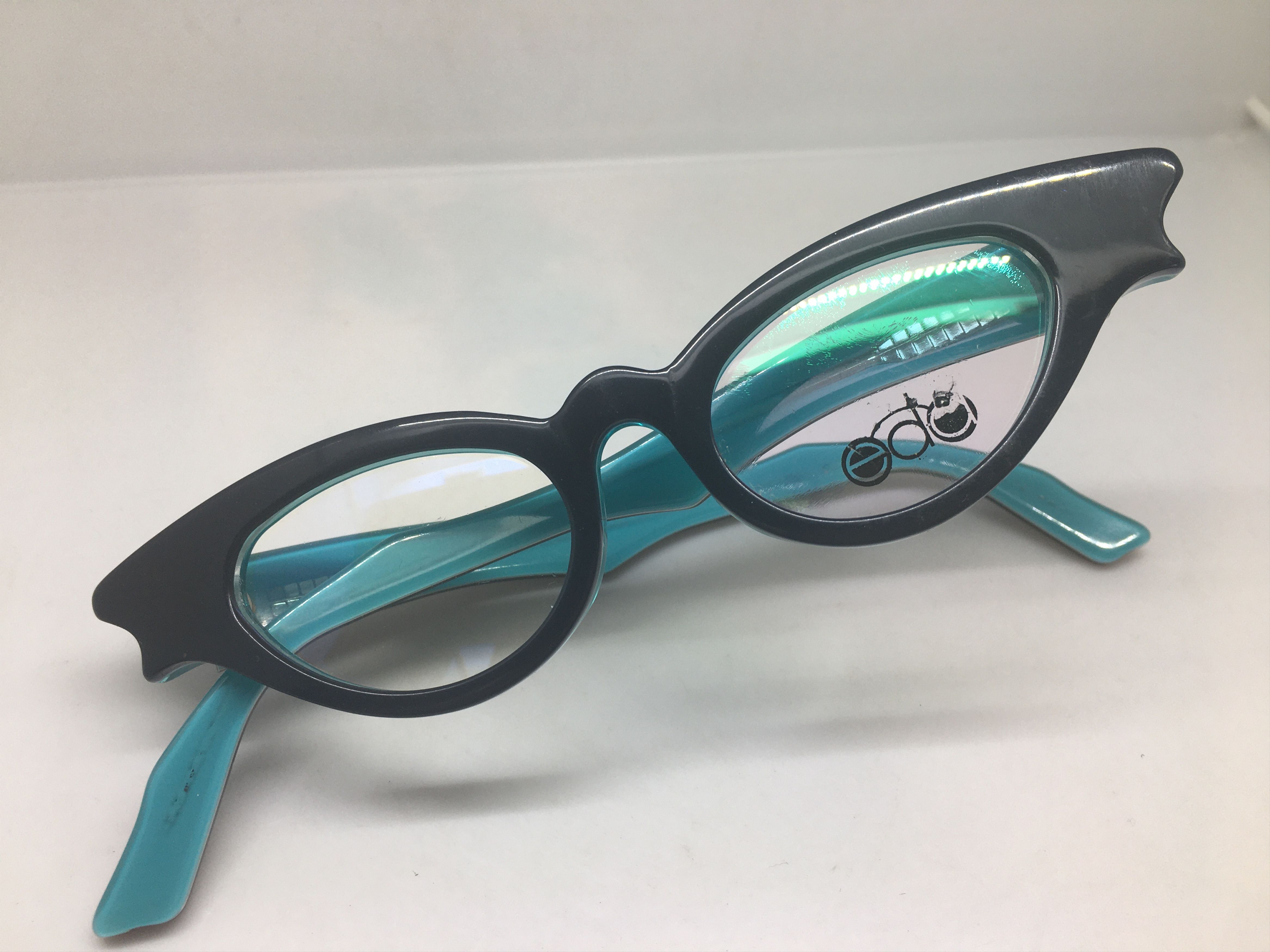 Other eda Black Blue Cateye Eyeglasses Frame Diva Girls Size ONE SIZE - 5 Thumbnail