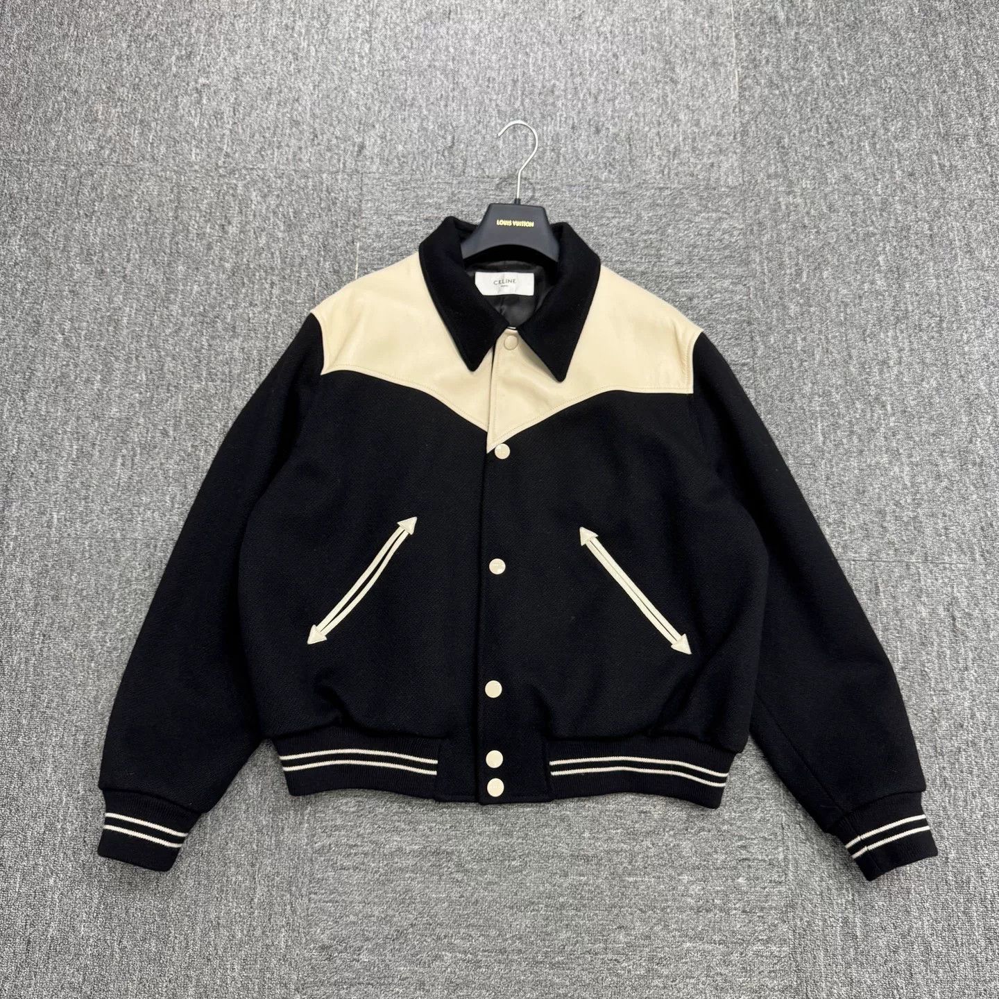 Celine celine wool and leather bomber jacket Size US XXL / EU 58 / 5 - 1 Thumbnail