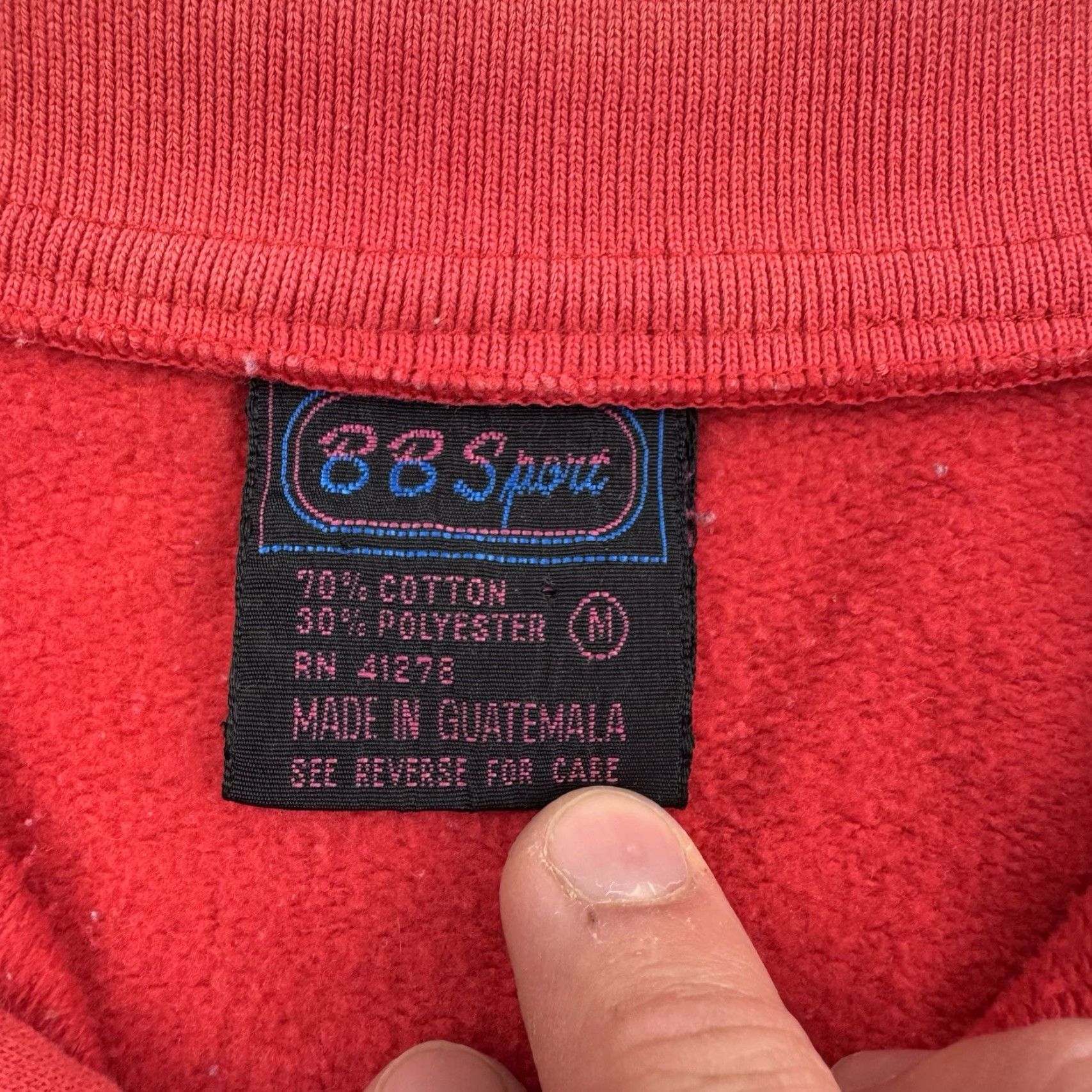 Vintage VINTAGE Bristol Bay Sport Sweatshirt Men M Red Collared 1980s Sports Patch Pullover Button 80s Size US M / EU 48-50 / 2 - 4 Thumbnail
