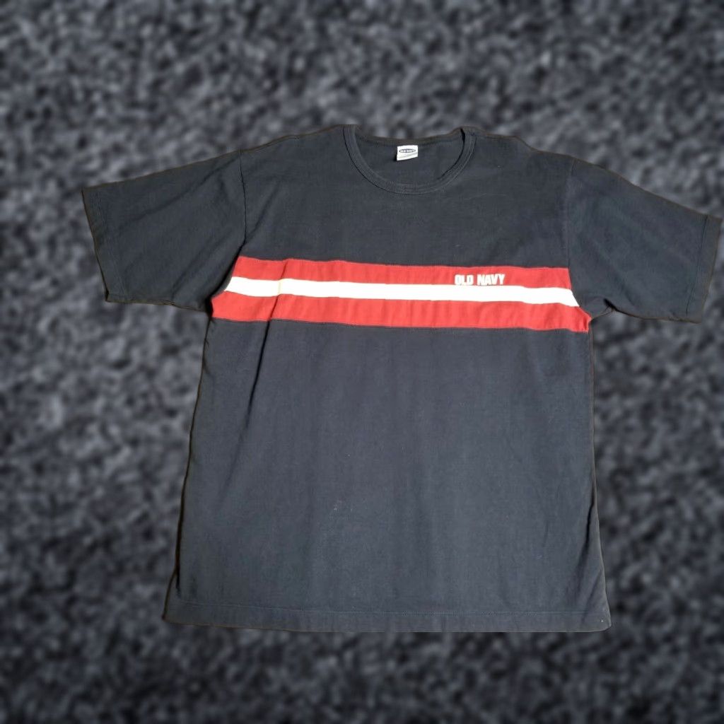 Old Navy VINTAGE Old Navy Mens T-Shirt Striped Casual Crew Neck 2XL Blue Red White 90s Mens Size US XXL / EU 58 / 5 - 1 Thumbnail