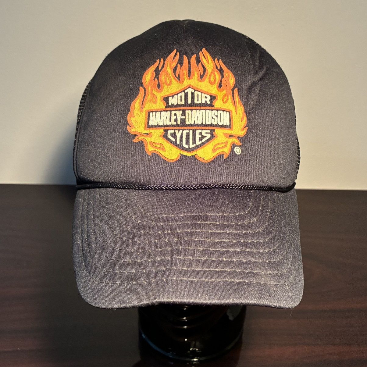 Harley Davidson 80s Harley Davidson flames trucker hat Size ONE SIZE - 1 Thumbnail