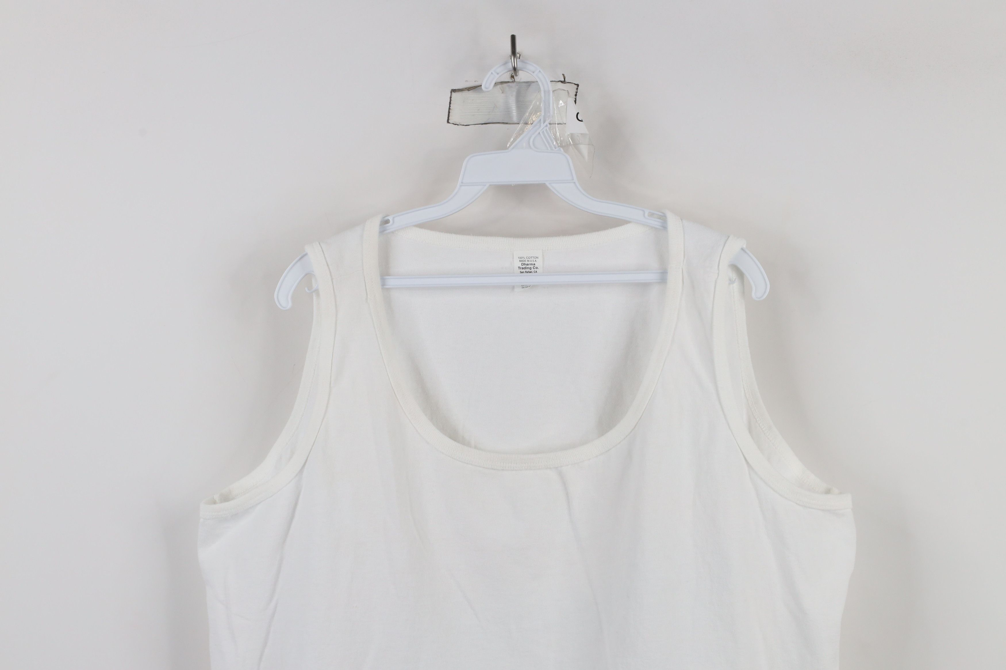 Vintage Vintage 90s Streetwear Cotton Tank Top T-Shirt White USA Size XXL / US 16-18 / IT 52-54 - 2 Thumbnail
