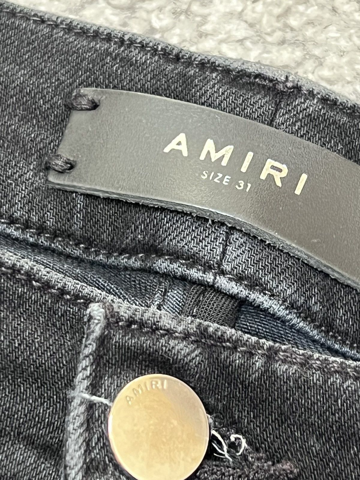 Amiri Amiri MX-1 Black Skinny Jeans With Leather Patches Size 31 Size US 31 - 7 Thumbnail