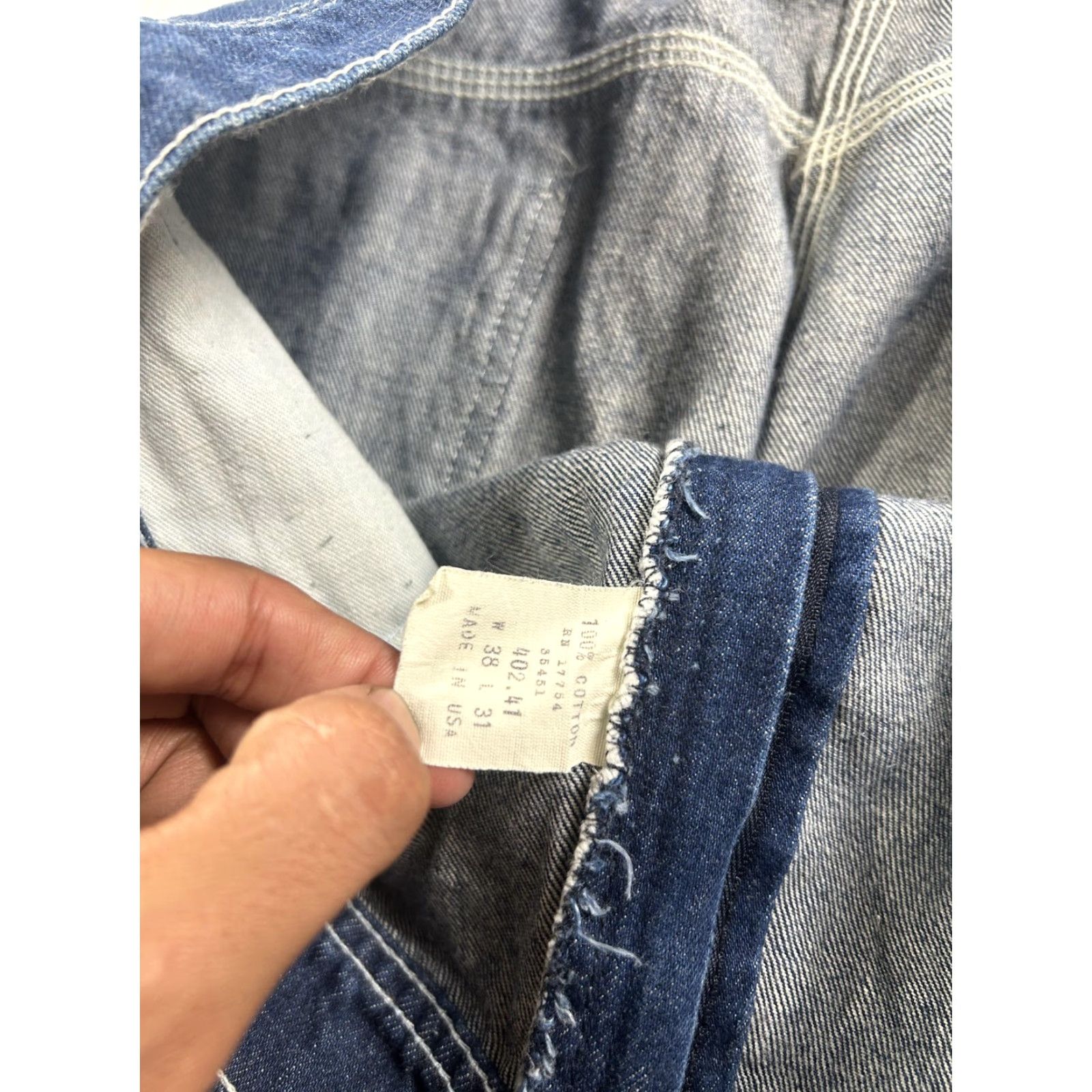 Vintage VINTAGE Key Jeans Mens 38x30 Blue Carpenter Workwear Denim Made USA 70s 80s Size US 38 / EU 54 - 4 Thumbnail