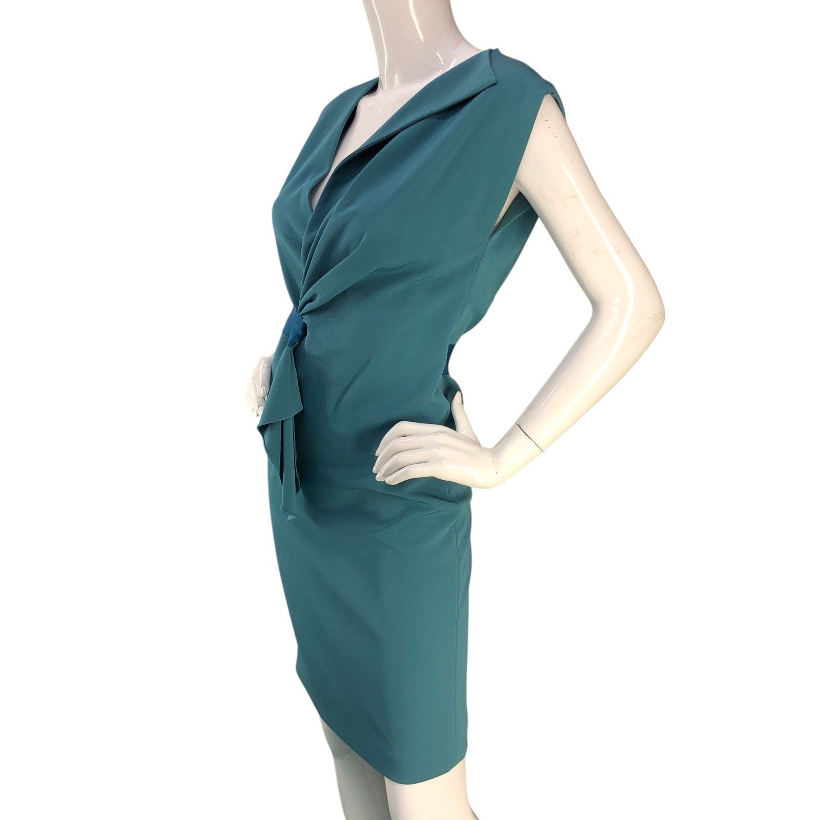 Elie Tahari Elie Tahari Womens Size 0 Dress Dalia Half Wrap Style Teal Size XS / US 0-2 / IT 36-38 - 4 Thumbnail