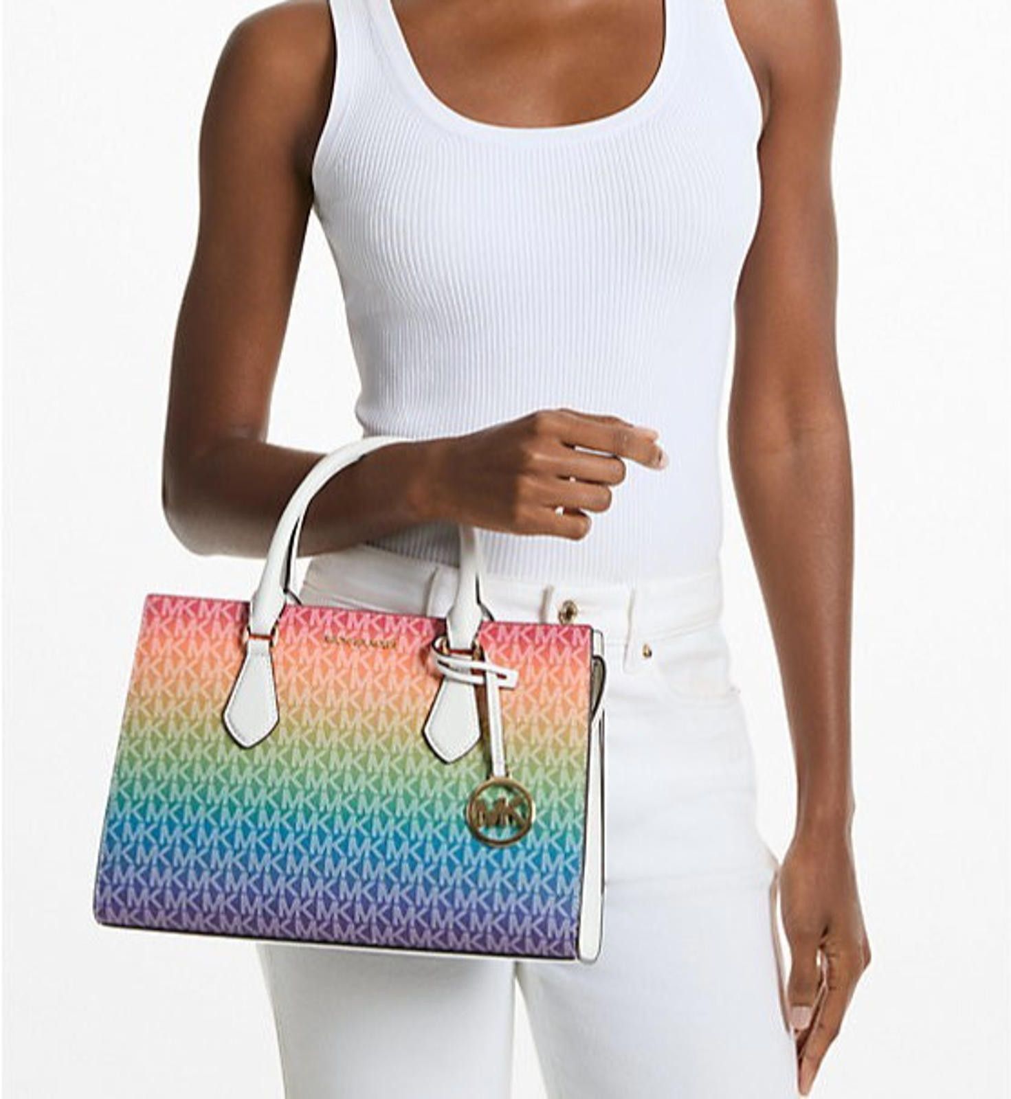 Michael Kors Michael Kors Sheila Signature Logo Satchel Pride Ombre NWT Size ONE SIZE - 3 Thumbnail